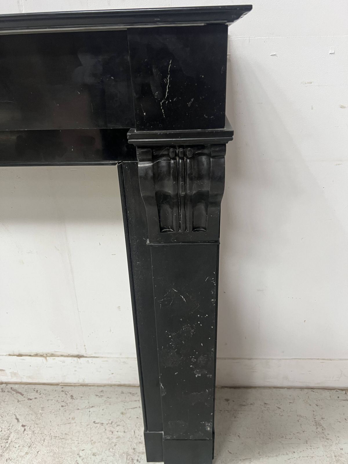 Napoleon III Period Fireplace With A Black Marble Corbel. 19th Century. photo vinterior