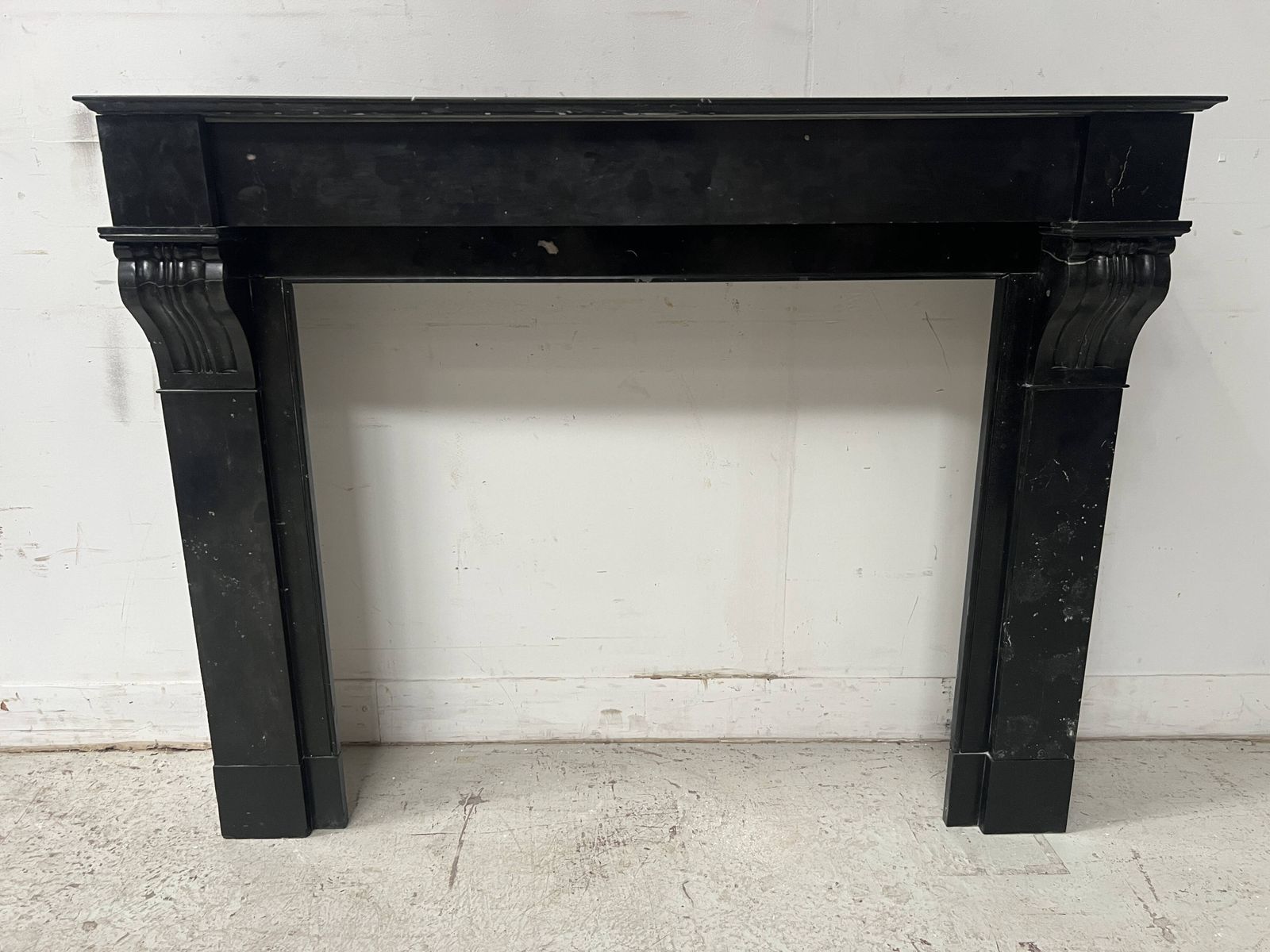photo for sale Napoleon III Period Fireplace With A Black Marble Corbel. 19th Century.