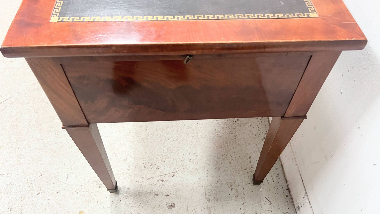Louis XVI Style Flat Desk In Walnut And Veneer, 19th Century. photo buy