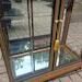 Italian Burr Walnut Finish Vitrine Display Cabinet Curio Glass Shelves Mirrored Collectors Cupboard With Upper Case photo vintage