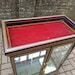 photo vinterior Italian Burr Walnut Finish Vitrine Display Cabinet Curio Glass Shelves Mirrored Collectors Cupboard With Upper Case