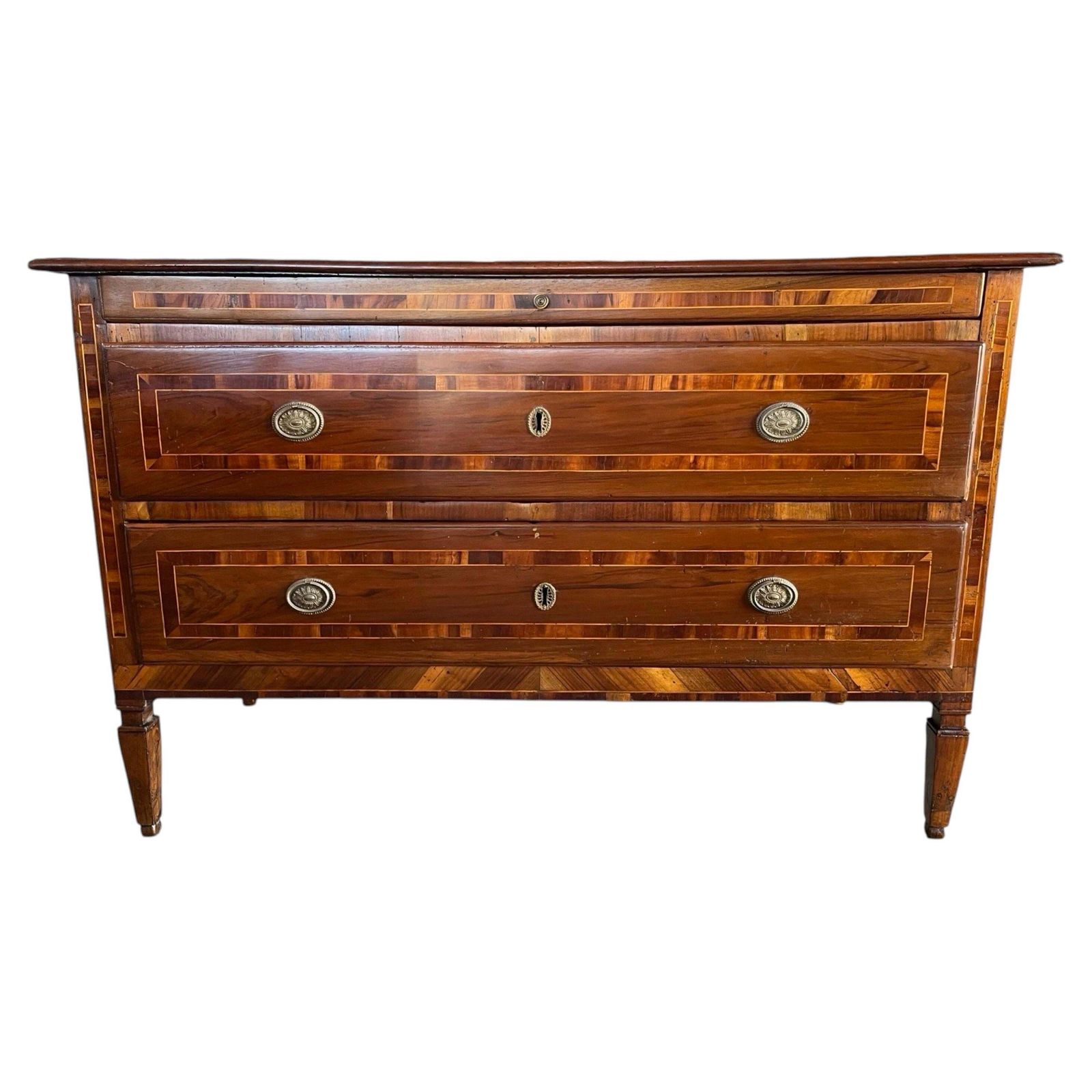 Italian Neoclassical Louis XVI Commode With Inlaid Veneer