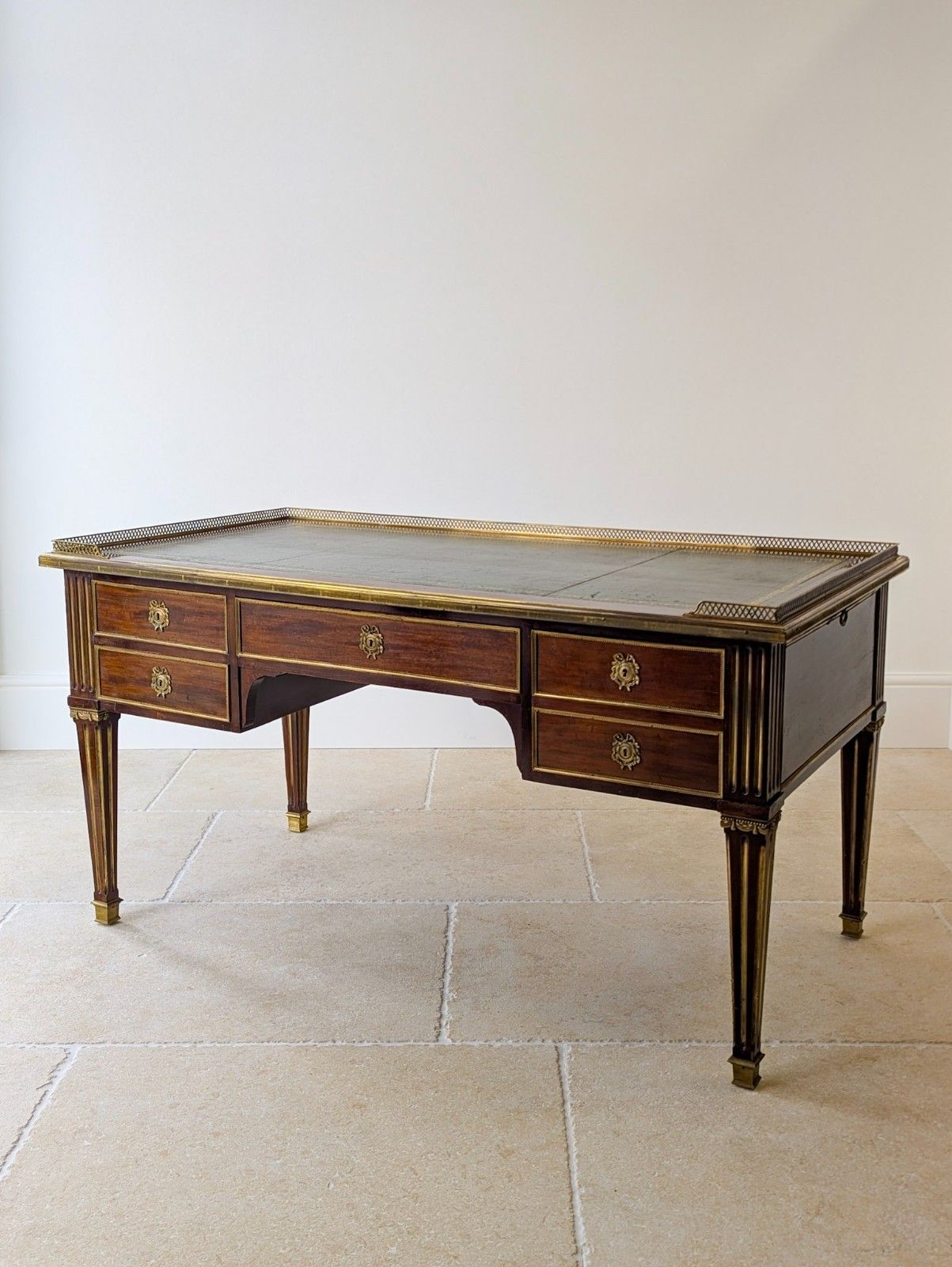 Antique Edwardian Louis XVI Style Mahogany Writing Desk. C.1910 photo furniture
