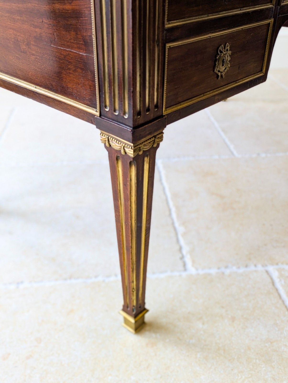 photo furniture Antique Edwardian Louis XVI Style Mahogany Writing Desk. C.1910
