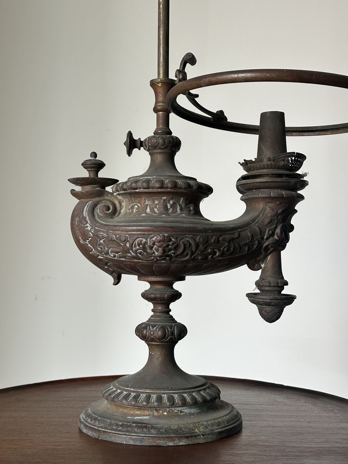 A Late 19th Century Brass 'Harvard Student's Oil Lamp' By Wild And Wessel, Berlin photo 195.0
