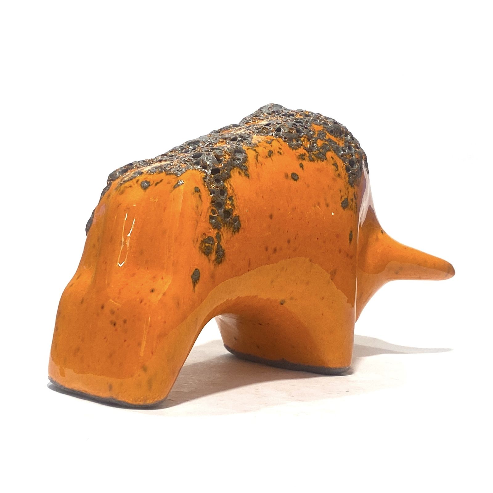 Otto Keramik Bull In Orange Fat Lava Glaze, West German Pottery Style Sculpture photo furniture