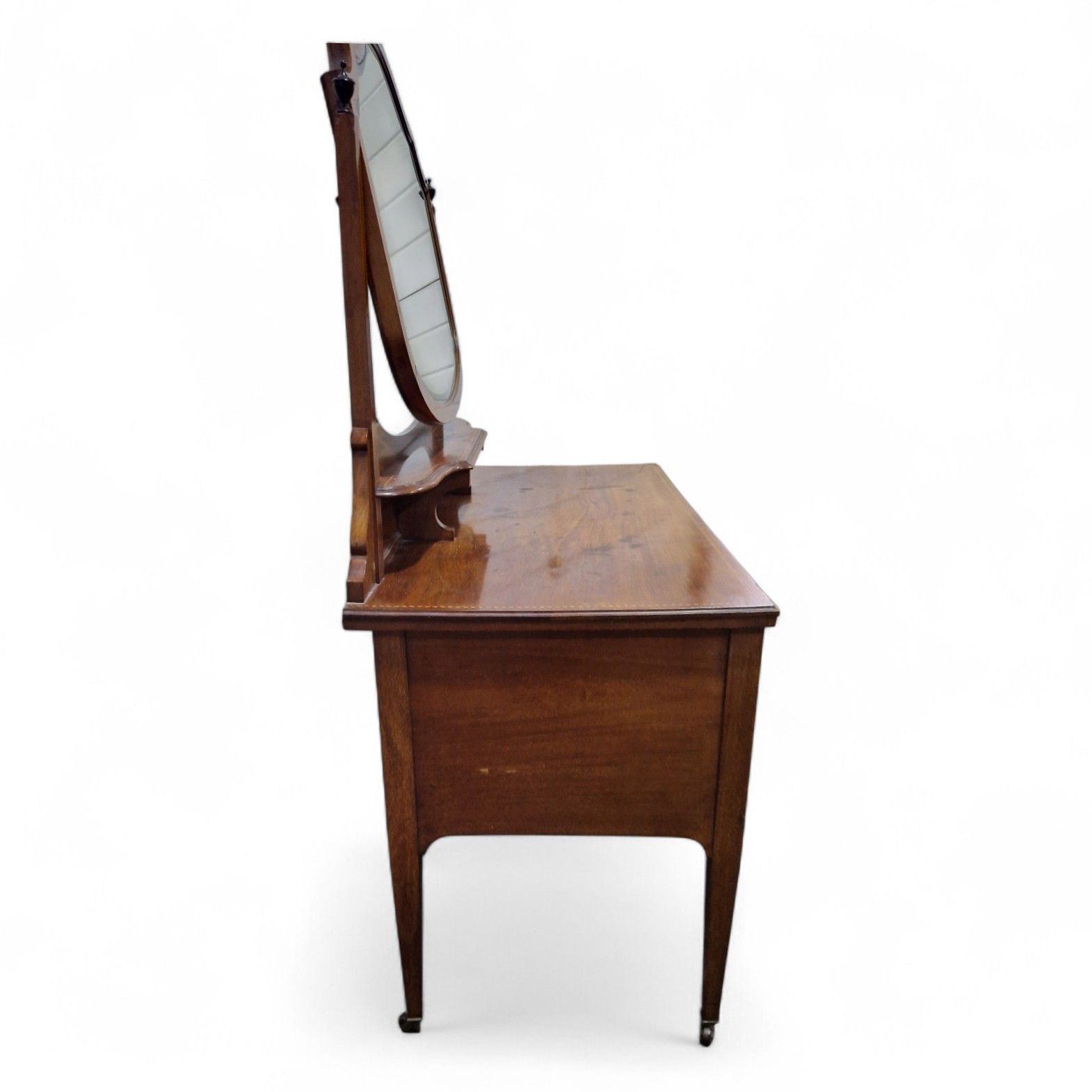 photo vinterior Antique Victorian Mahogany Vanity Dressing Table Shield Mirror Chest Of Drawers