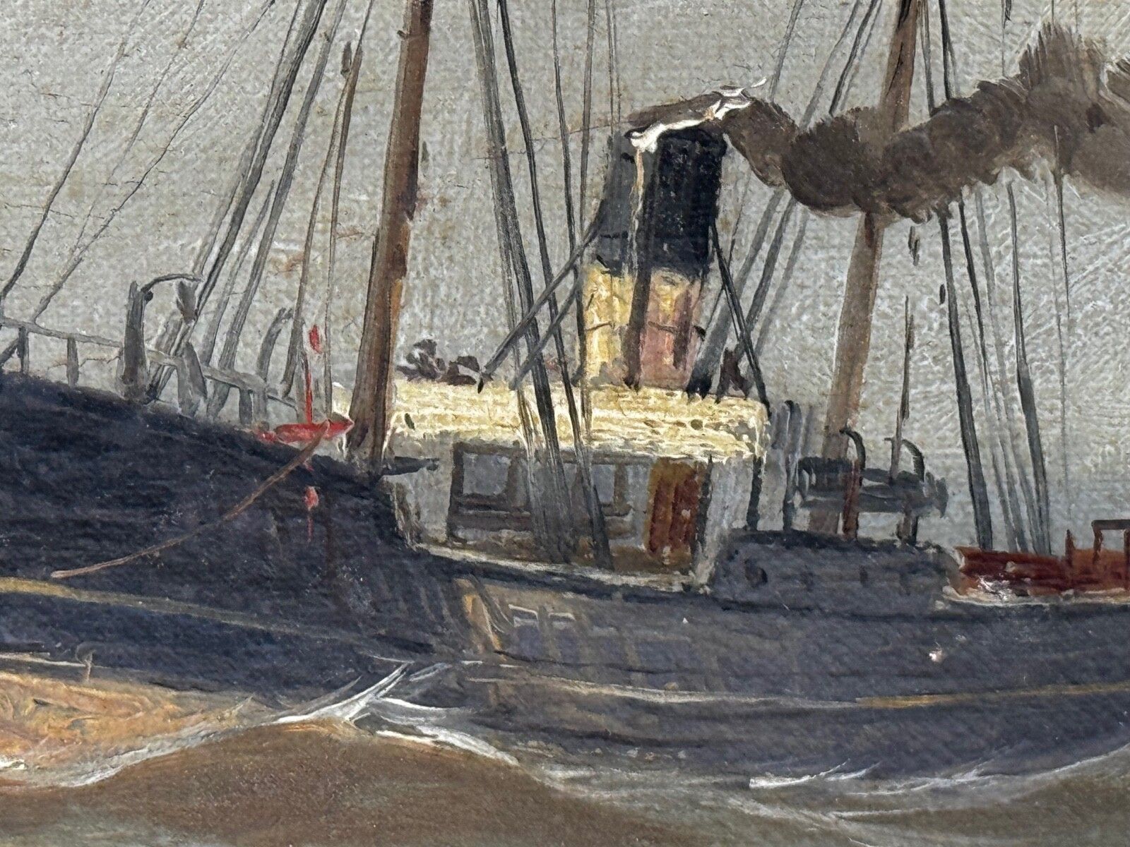 2150.0 19th Century Marine Oil Painting Leaving The Tyne Signed By  John Davison Liddell C1890 photo