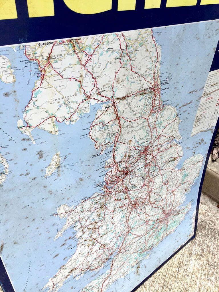 Vintage Advertising   Wall Hanging Tin Michelin Road Map Of Great Britain Sign photo Home Decor