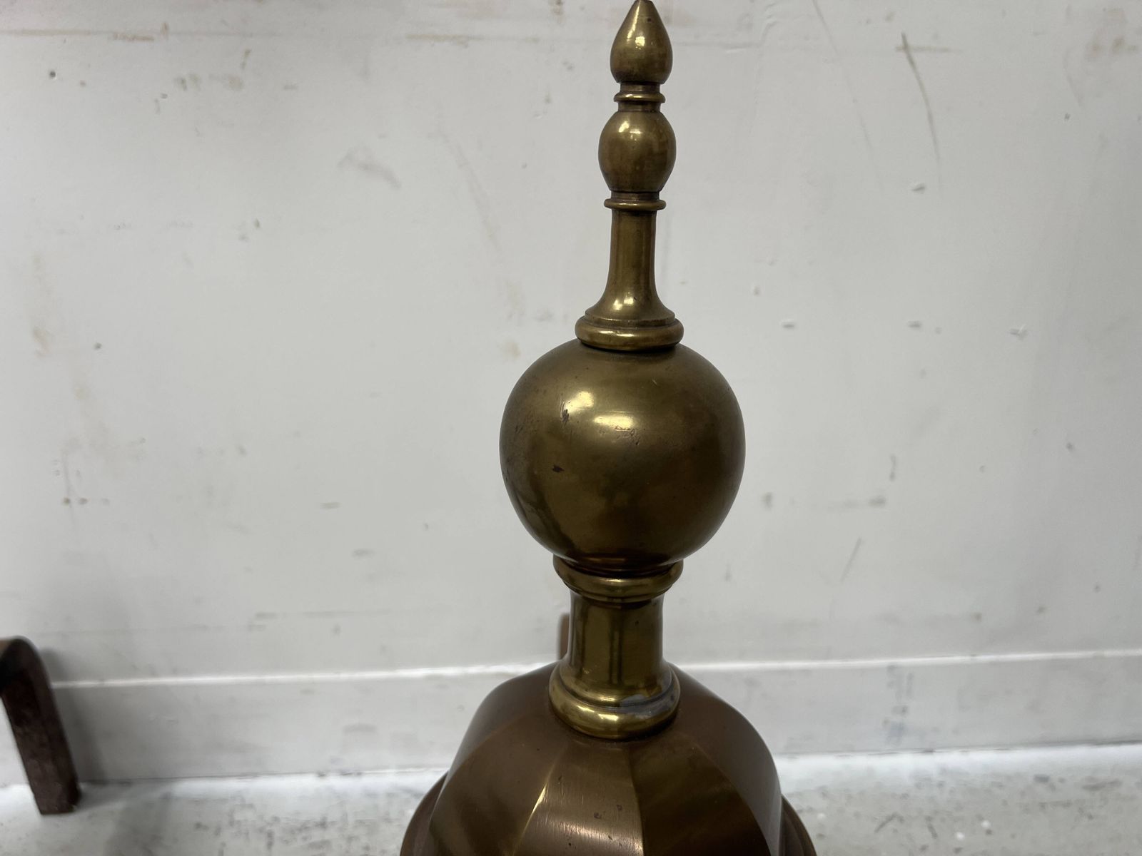 Important Pair Of 20th Century Brass Log Andirons photo buy