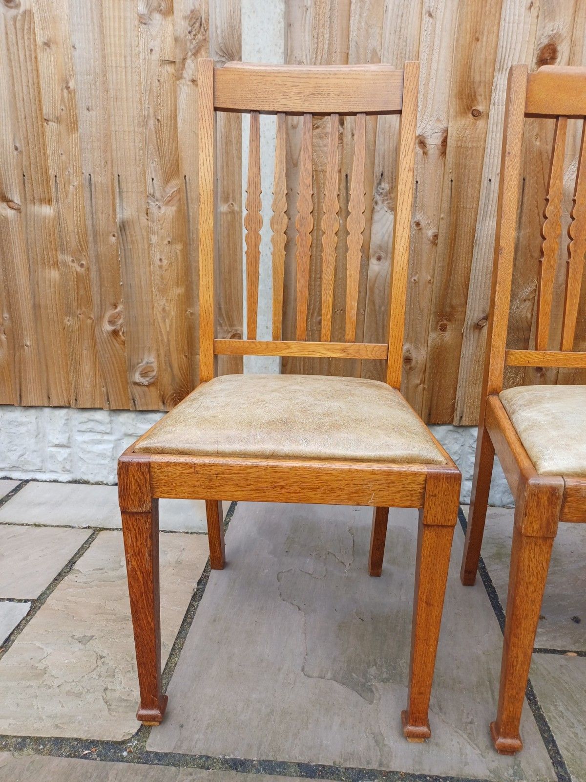 Shapland And Petter Oak Dining Chairs X 6 Arts And Crafts Period Stamped photo buy