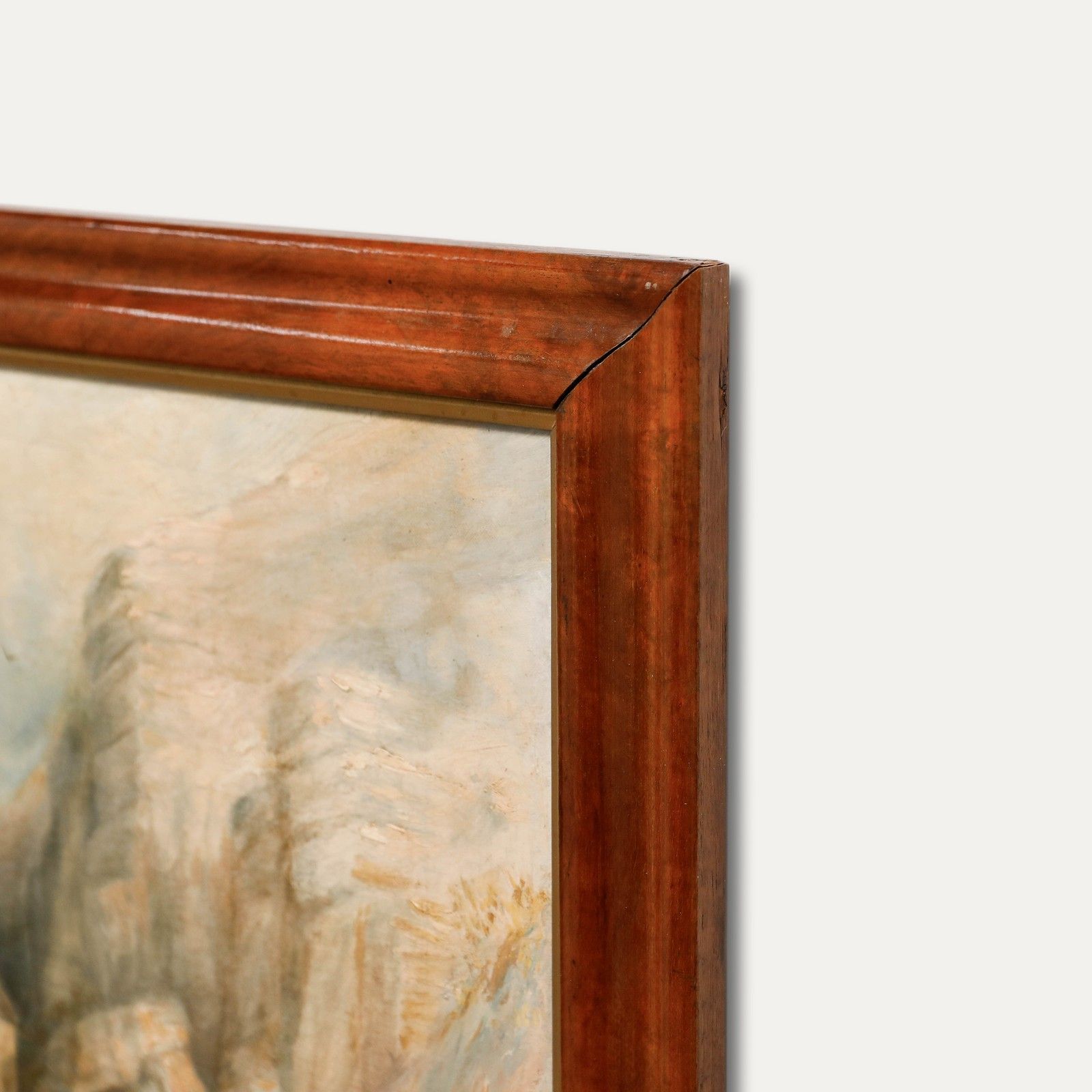 Framed 19th Century Oil Tyrol Valley Landscape With Figures photo buy