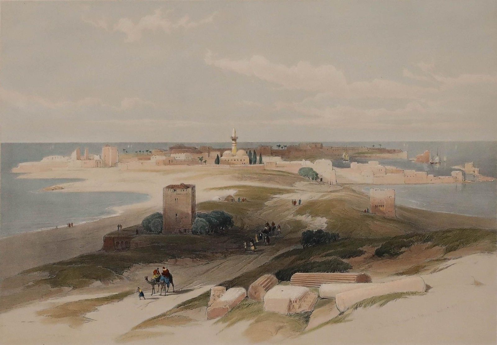 Louis Haghe After David Roberts Lithograph, Tyre From The Isthmus photo furniture