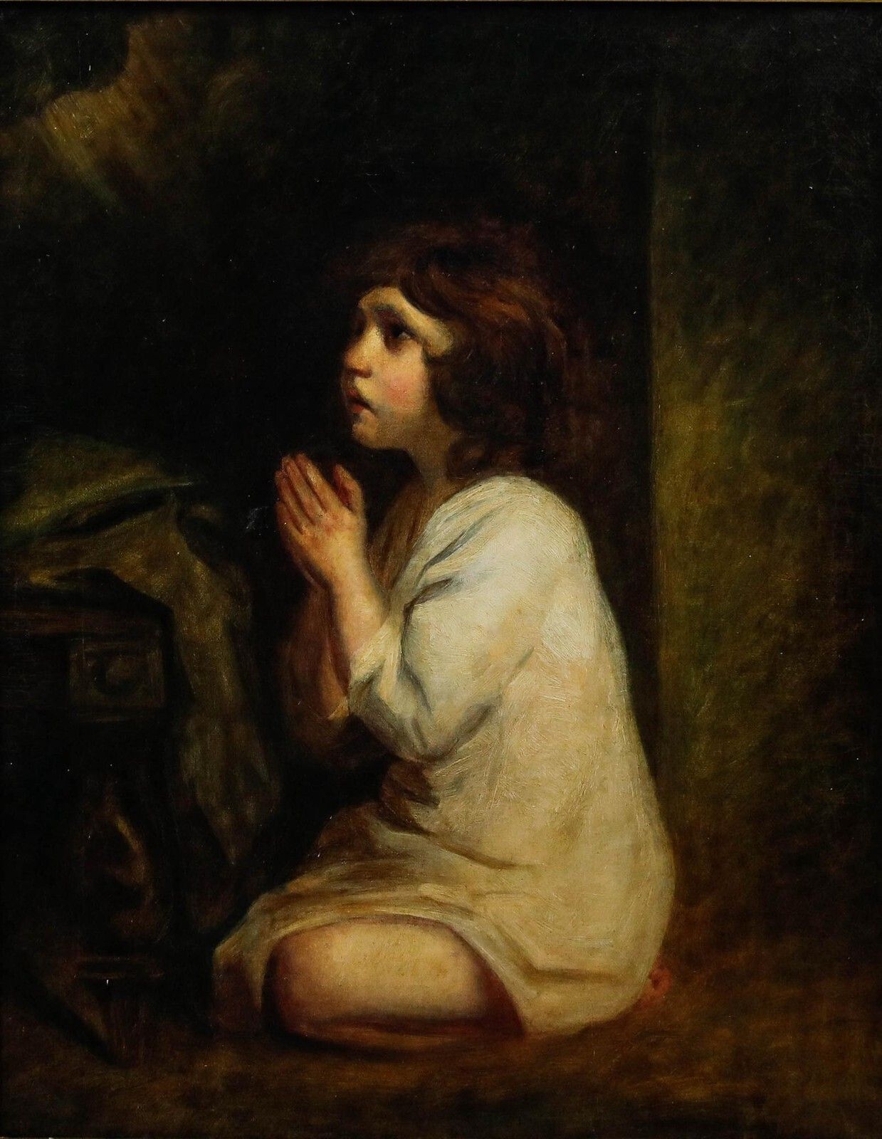 After Sir Joshua Reynolds (1723 1792) Late 19th Century Oil, The Infant Samuel photo furniture