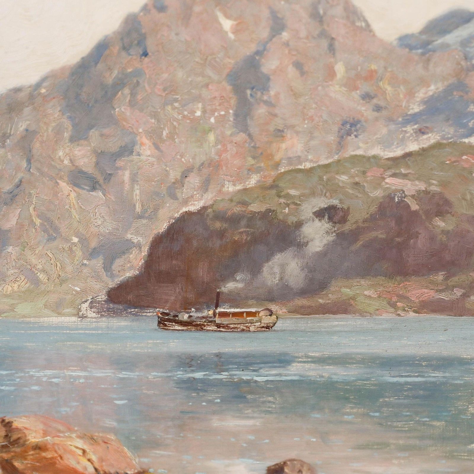 Folmer Bonnén (1885 1960) Early 20th Century Oil, Fjord Landscape photo vintage