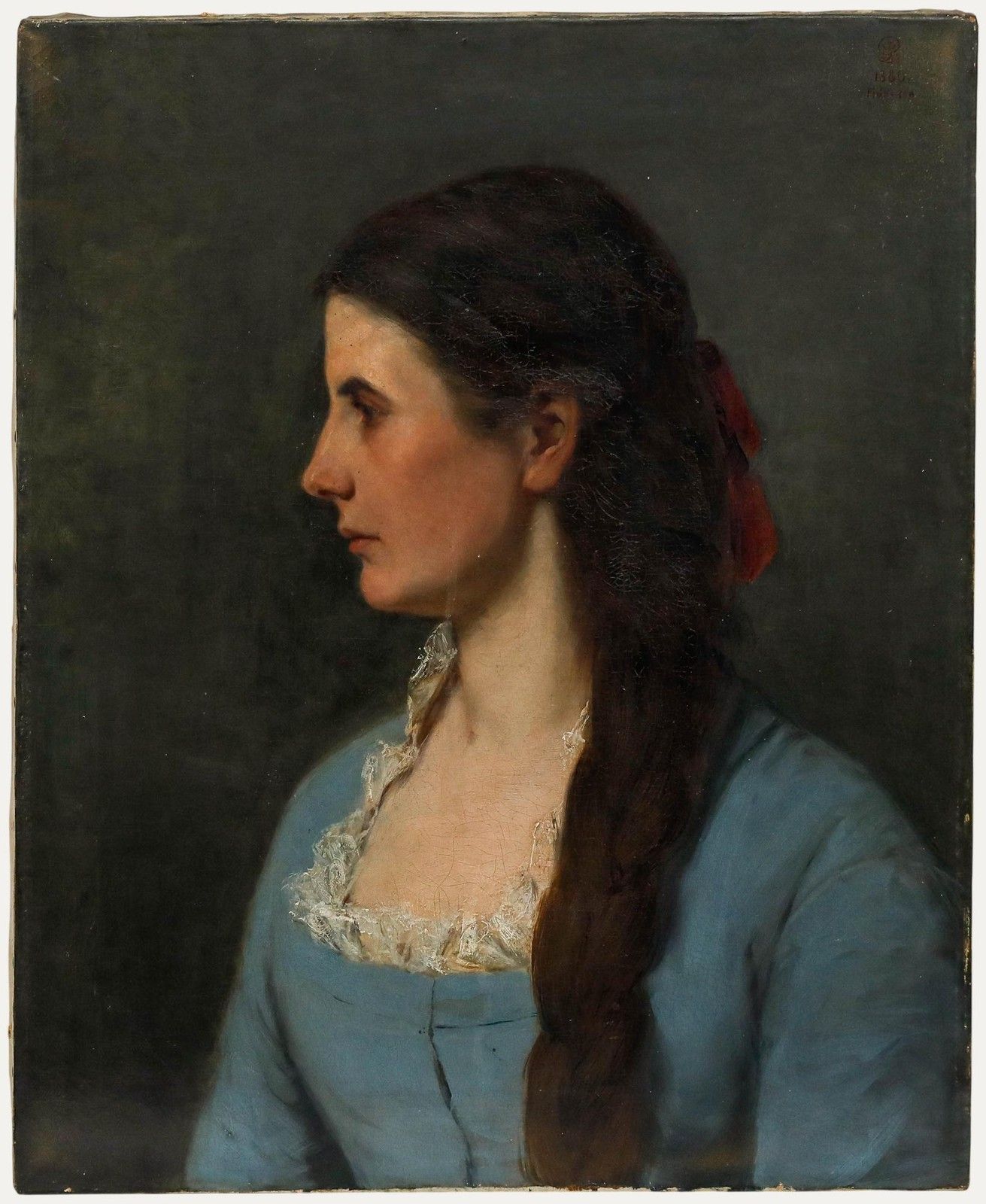 Rach Ludwig (1853 1933) Munich School 1880 Oil, Portrait Of A Young Woman