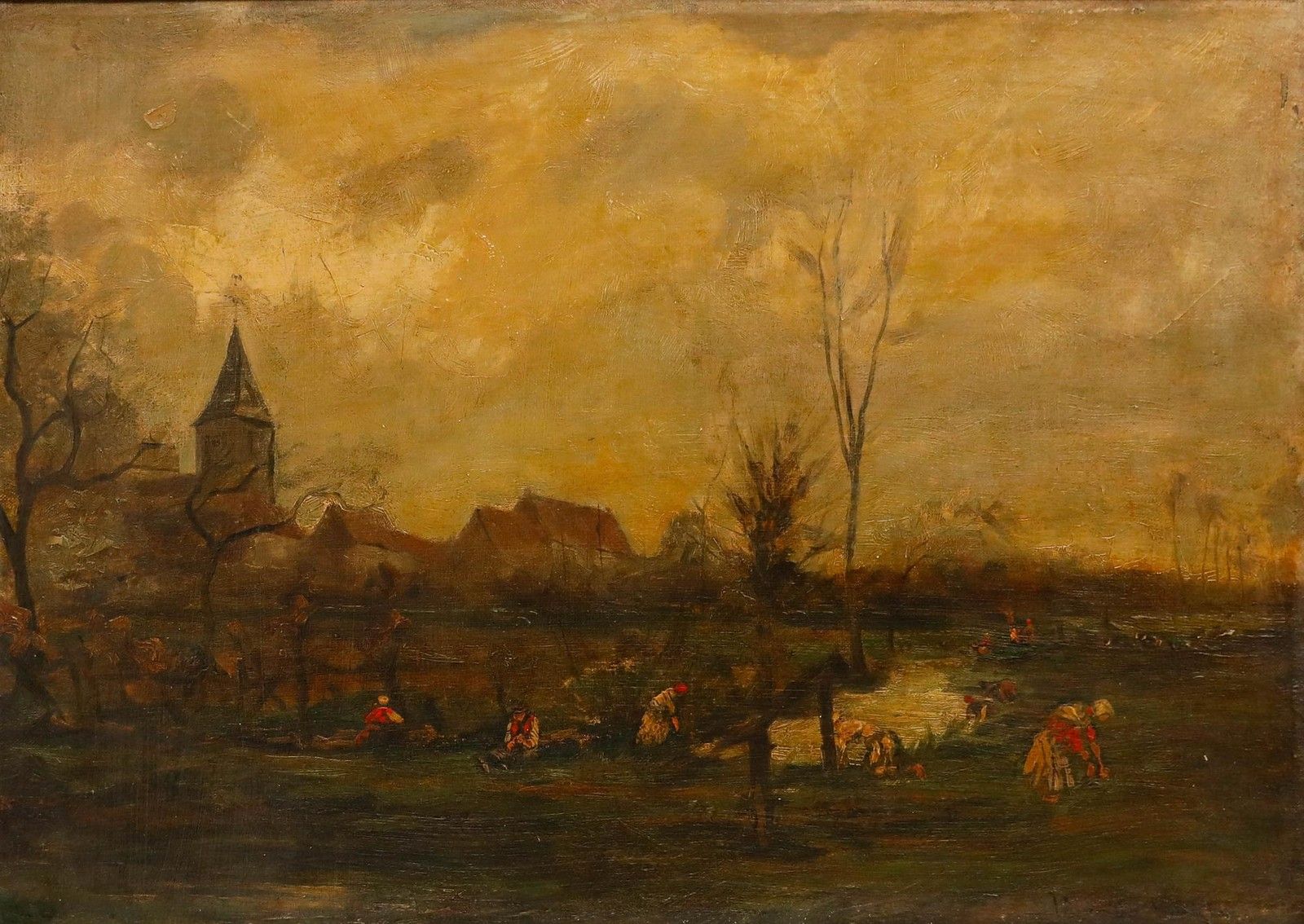 Henri De Braekeleer (1840 1888) 1880 Oil, Working The Fields photo furniture