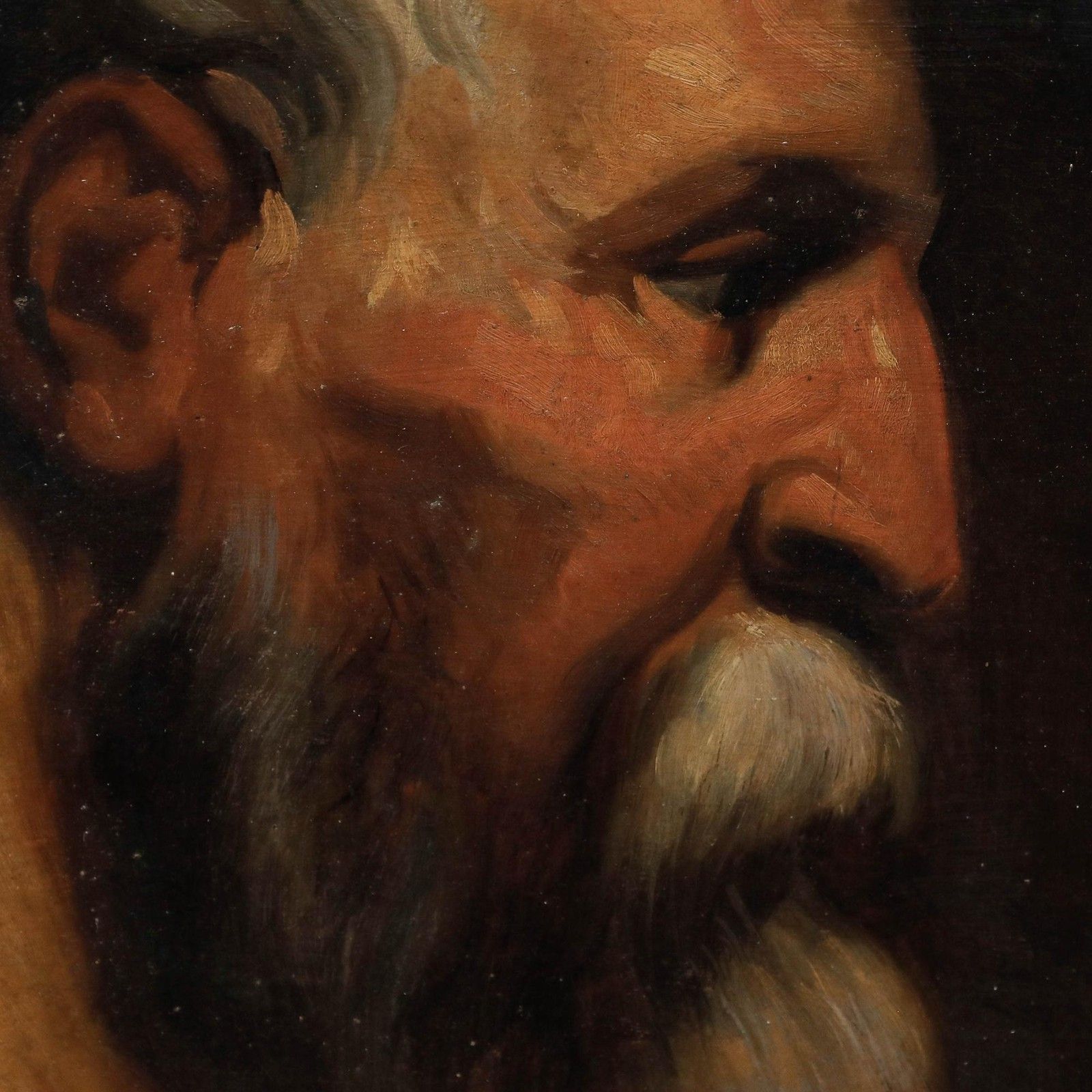 Attrib. Félix Caullet (1827 1865) Mid 20th Century Oil, Profile Of A Bearded Man photo 550.0