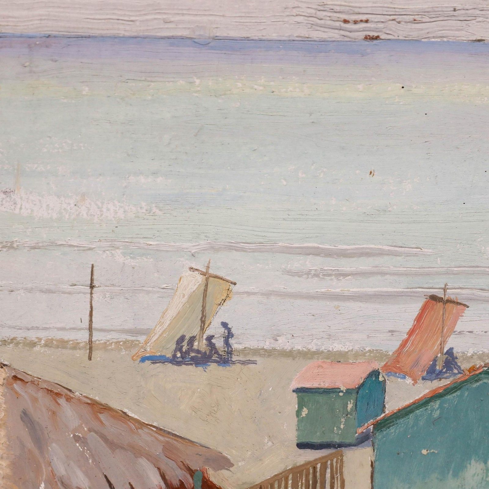 Attrib. Georges M. Baltus (1874 1967) Framed Oil, Early Morning At The Beach photo buy