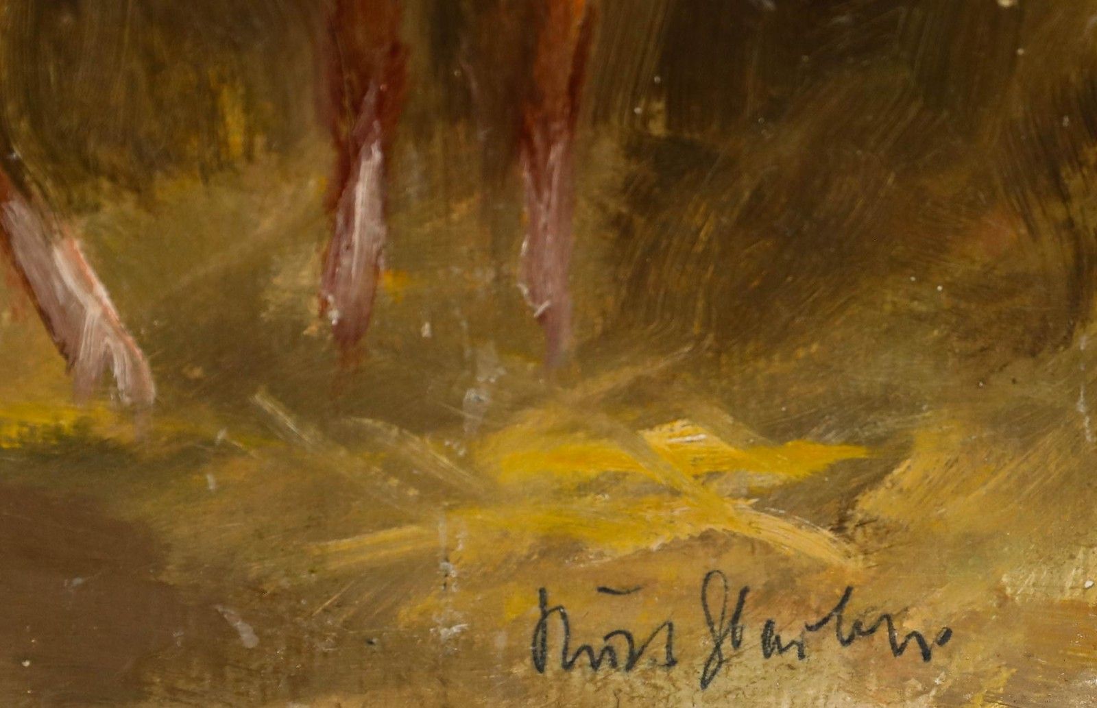 Kurt Glauber (1886 1963) Mid 20th Century Oil, In The Stable photo vinterior