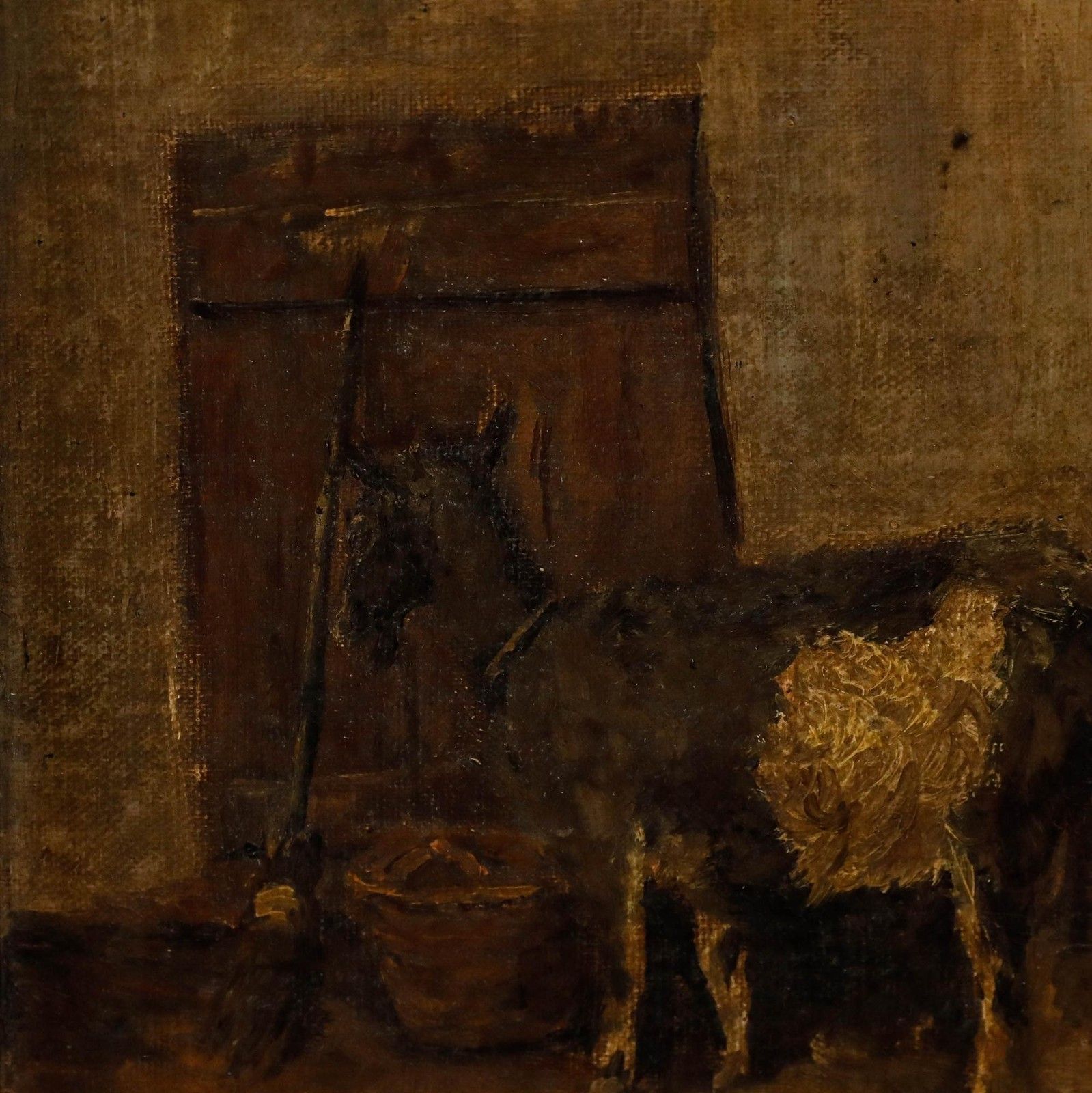 Jac Thoen Framed Early 20th Century Oil, Always Hungry photo Art