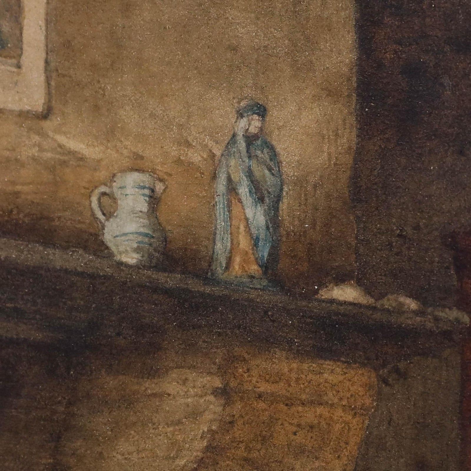 Emmanuel Adolphe Midy (1797 1874) Framed Watercolour, A Breton Family Cottage photo 395.0