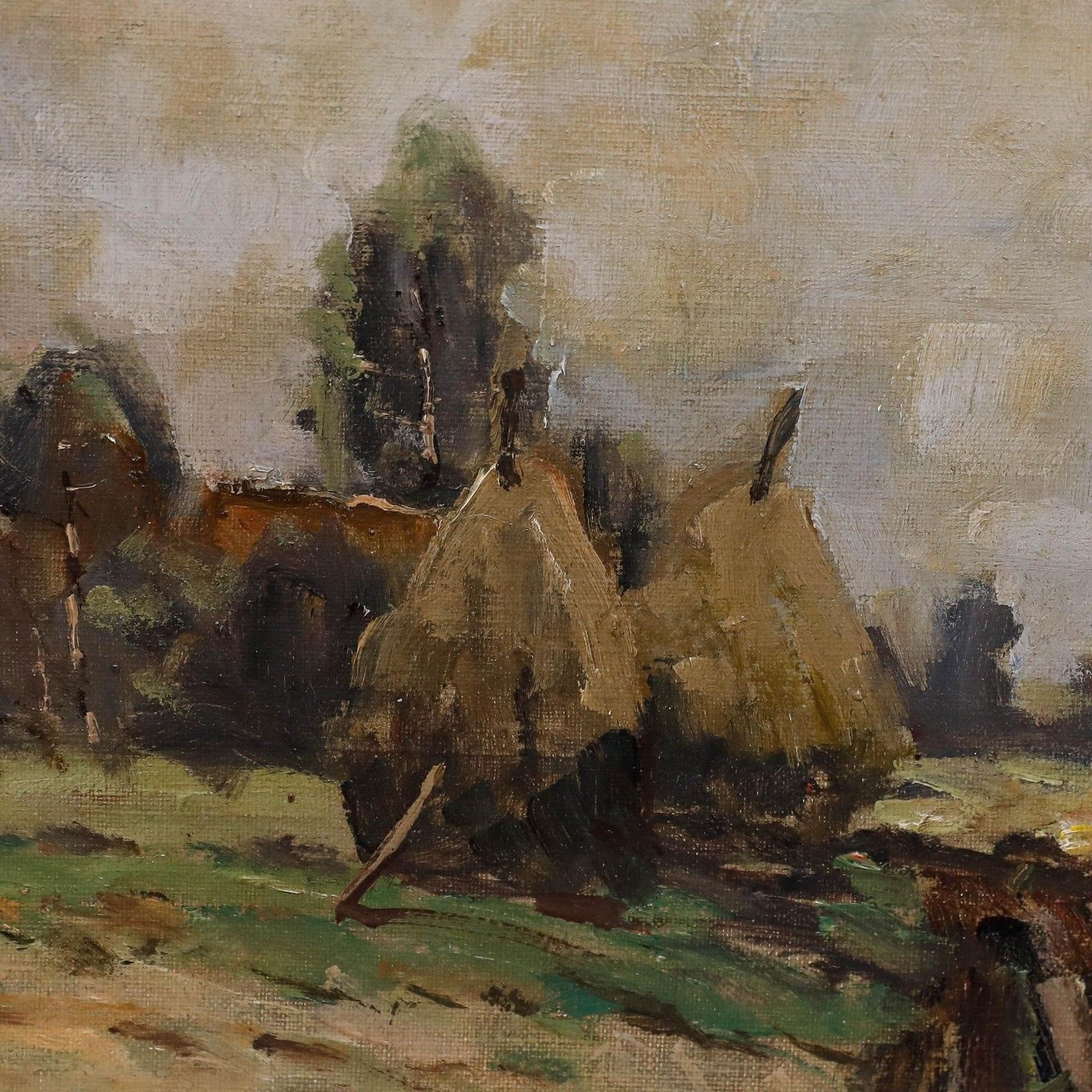 Mid 20th Century Oil Landscape Near Düsseldorf photo vinterior