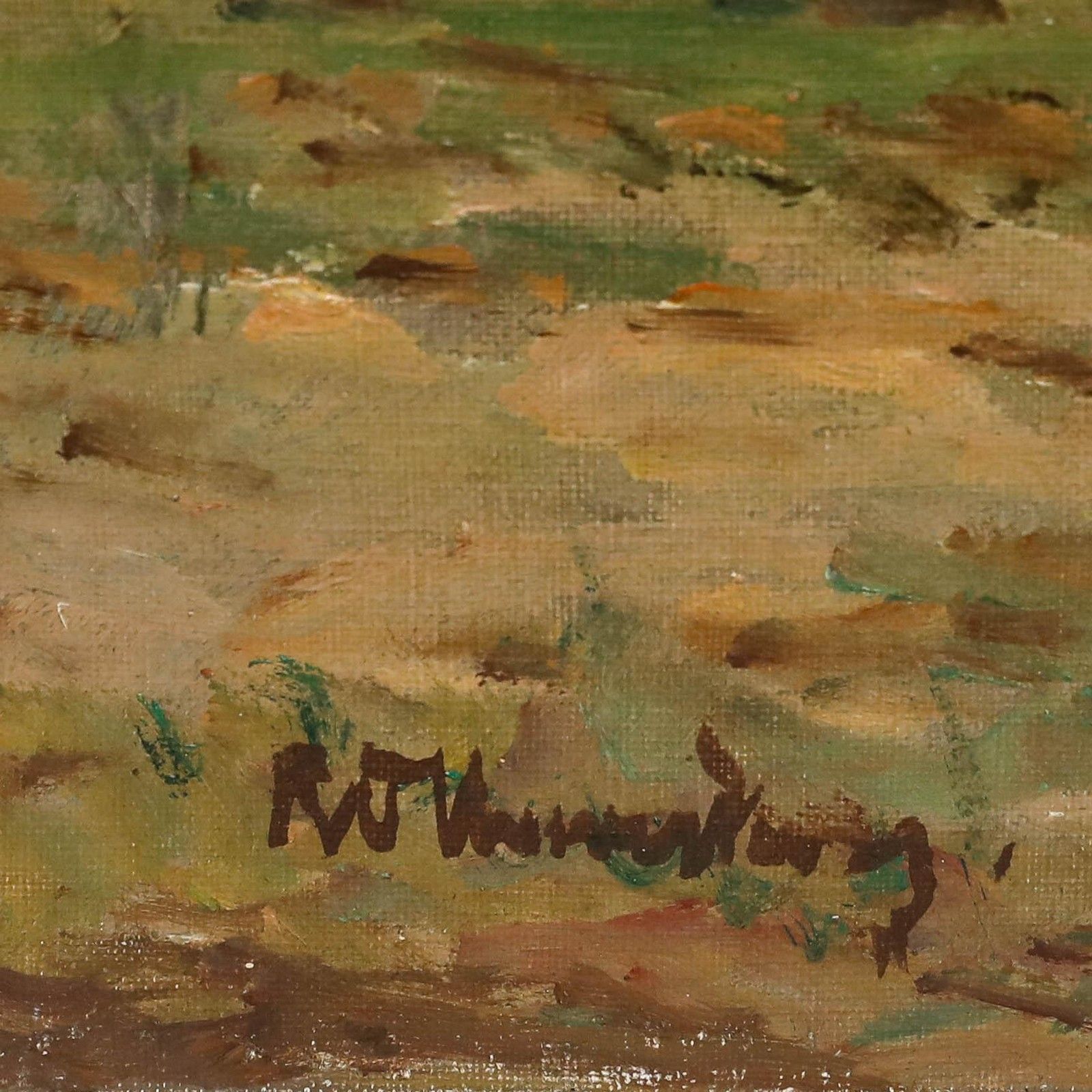photo furniture Mid 20th Century Oil Landscape Near Düsseldorf