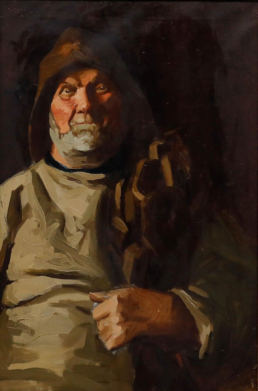 Framed 20th Century Oil Portrait Of A Fisherman photo furniture