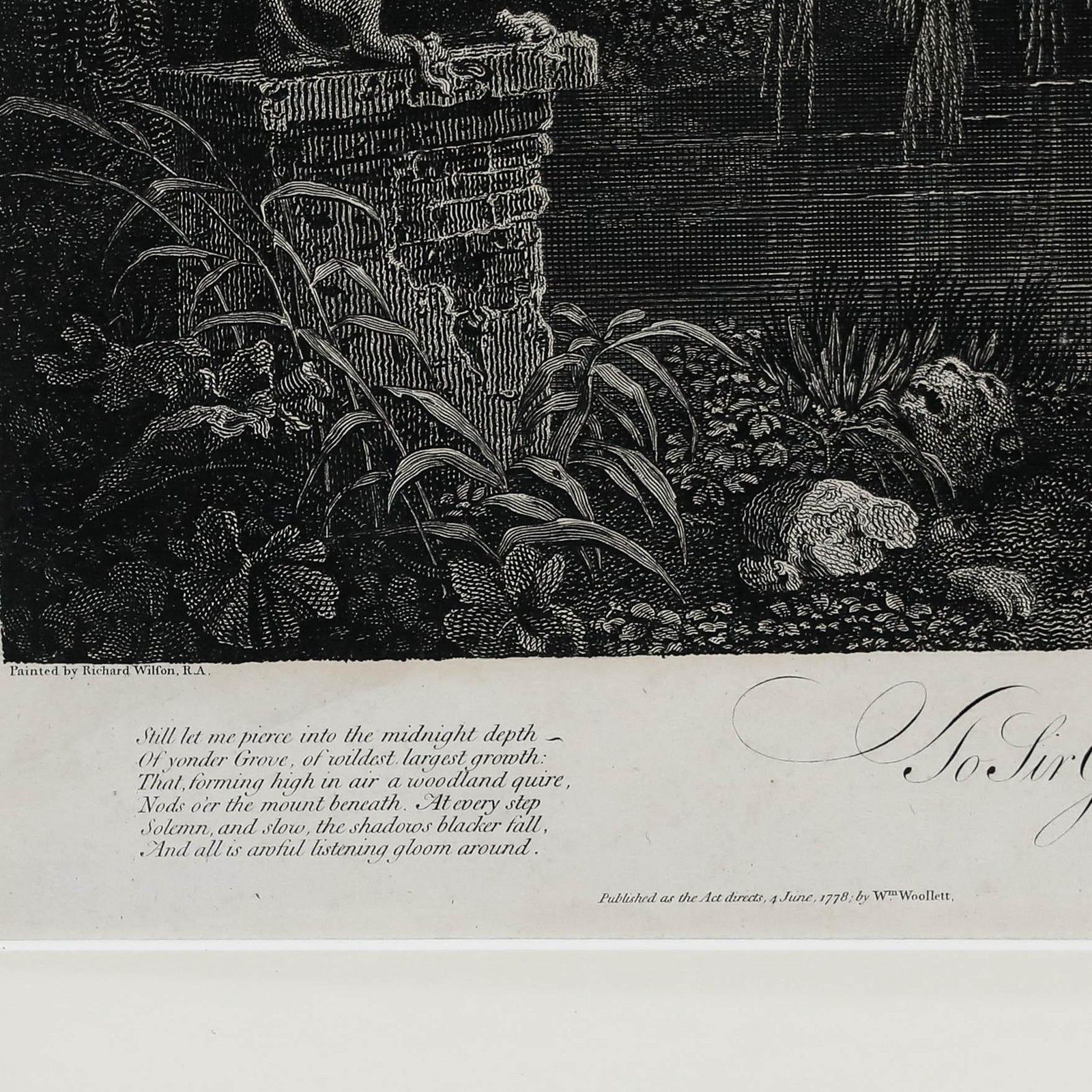 W. Woollett And W. Ellis After R. Wilson 1778 Engraving, Solitude photo Art