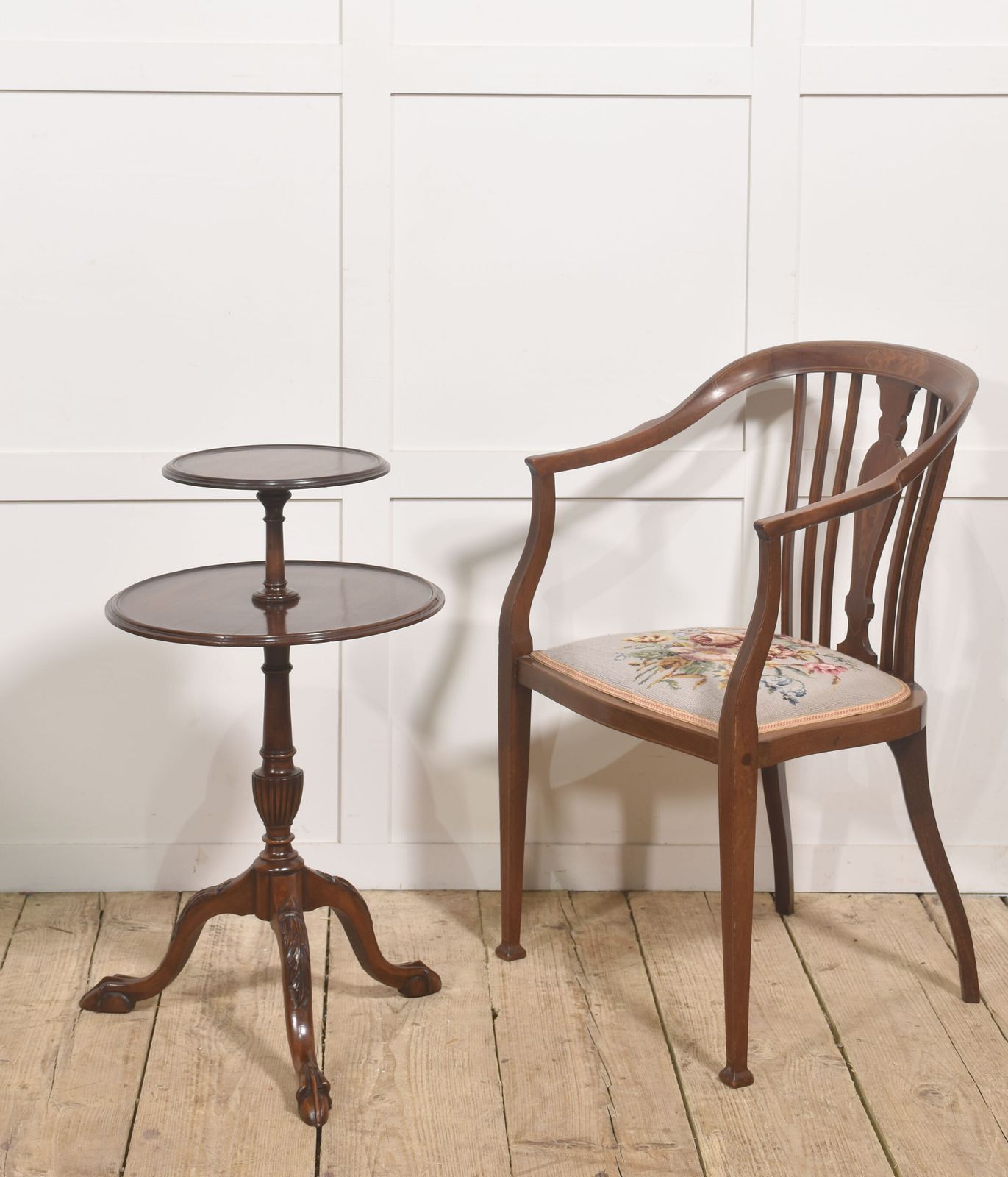 Mahogany And Satinwood Inlaid Occasional Chair