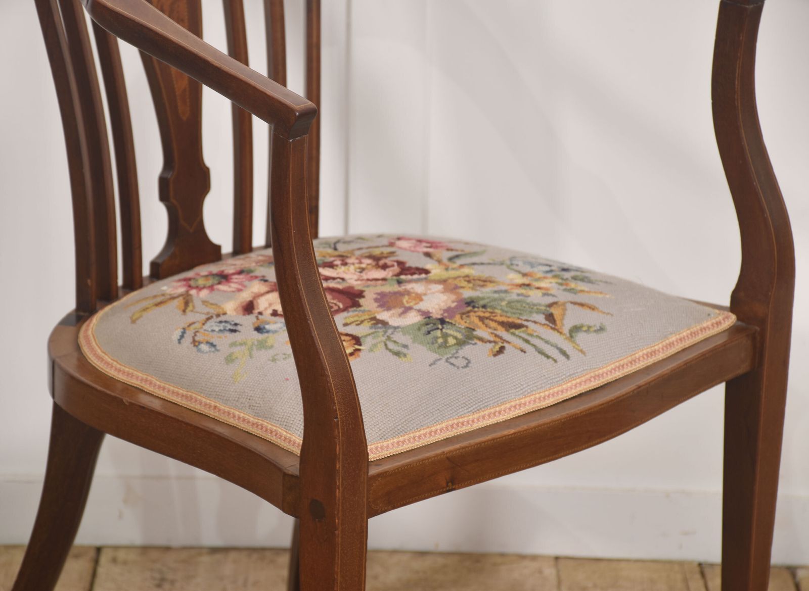 Mahogany And Satinwood Inlaid Occasional Chair photo 654.0