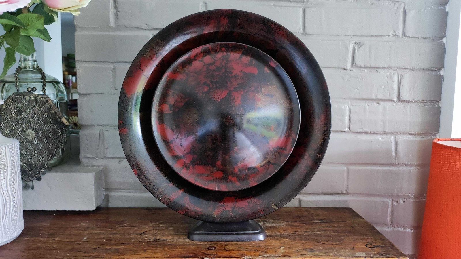 Haut-parleur en Bakélite noire et rouge Louis Kalff pour Philips, années 1930