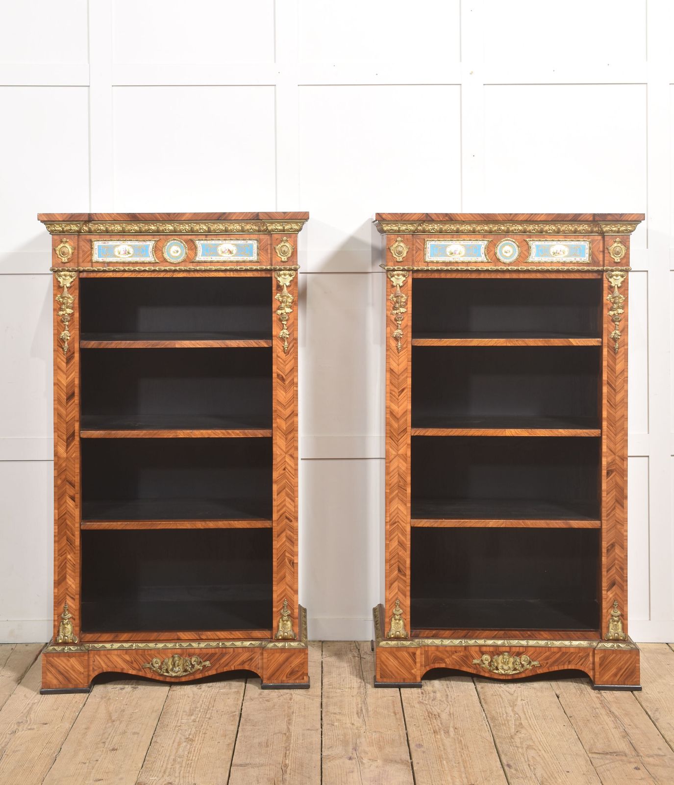 Pair Of Exceptional Kingwood And Tulipwood Open Bookcases photo furniture