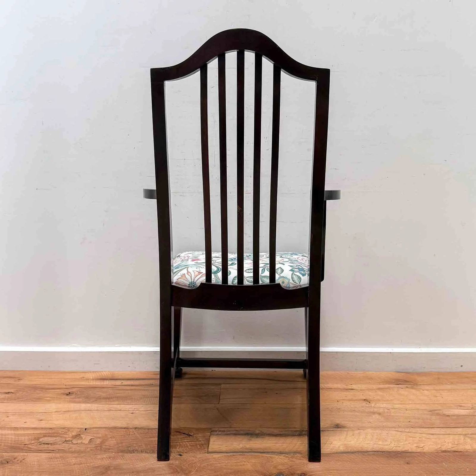 Antique Mahogany Elbow Chair With William Morris 'Wilhelmina' Seat photo buy