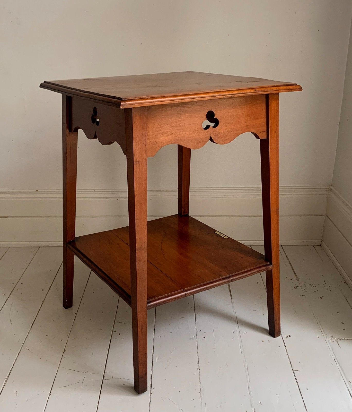 Antique Arts & Craft Carved Oak Two Tier Large Side Table photo 325.0