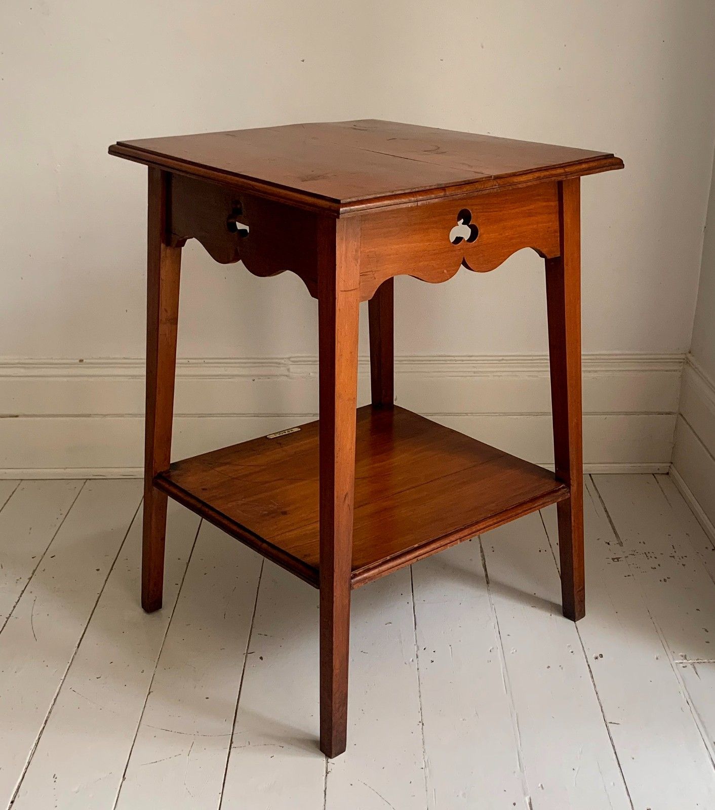 Antique Arts & Craft Carved Oak Two Tier Large Side Table photo buy