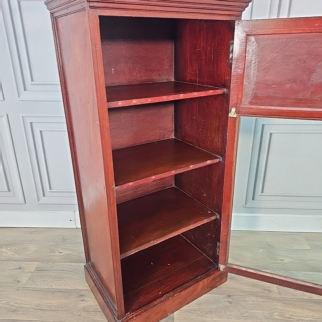photo vintage Antique Display Cabinet Glazed Mahogany Music Storage Cupboard Wooden Sideboard