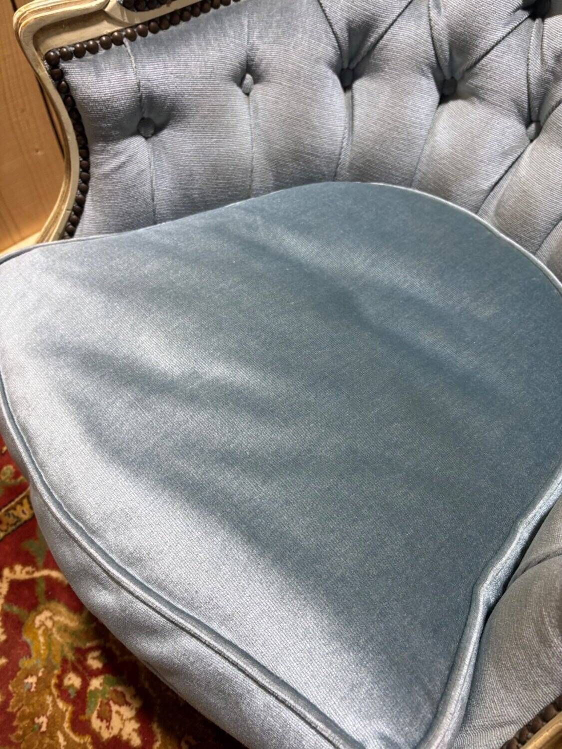 Pair Of Blue Bergères In Louis XV Style photo buy