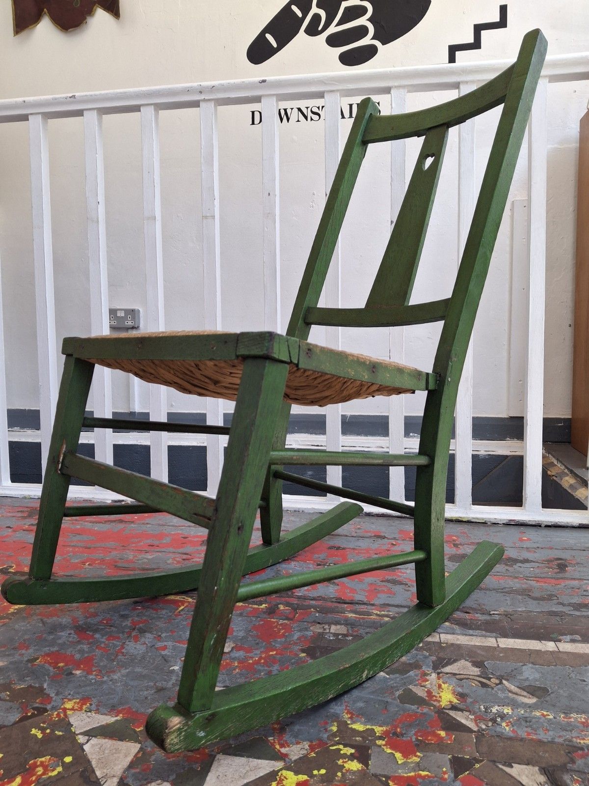 Early 20th Century Arts & Crafts Painted Rocking/Nursing Chair. photo for sale