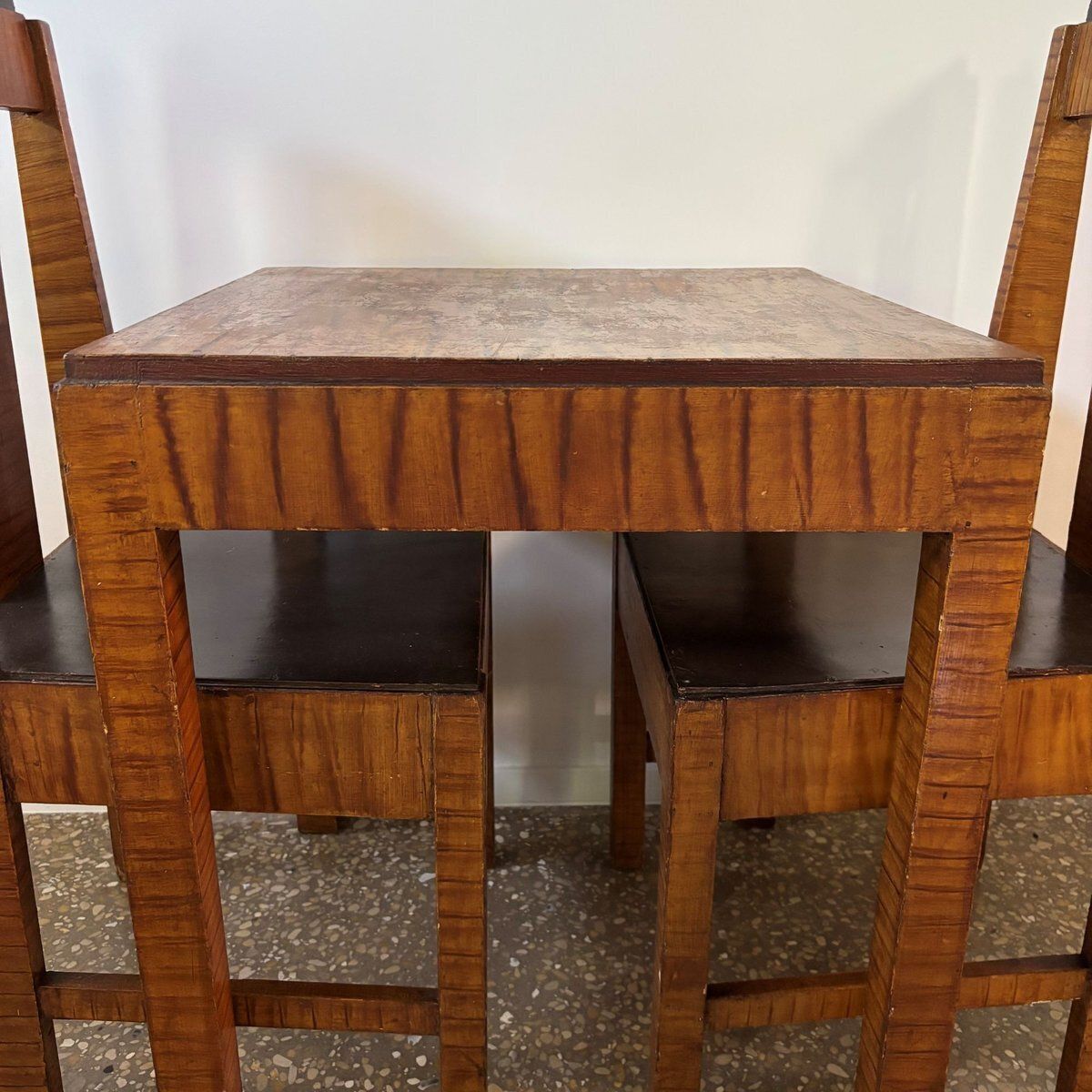 Art Deco Dutch Chairs And Table, 1930s, Set Of 34 photo vintage