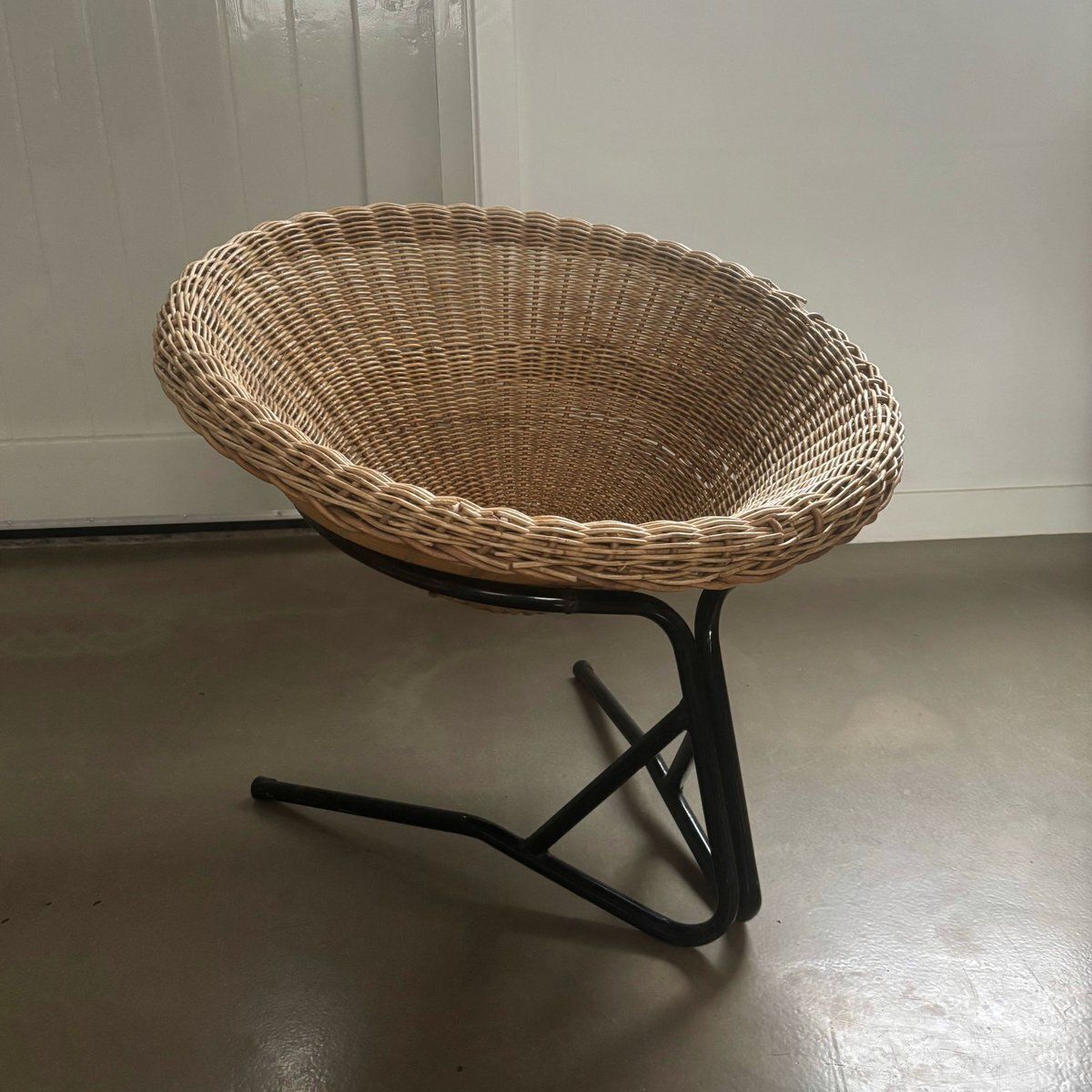 Lounge Chair With Black Metal Frame By Arnold Bueno De Mesquita For Rohé Noordwolde, 1950s