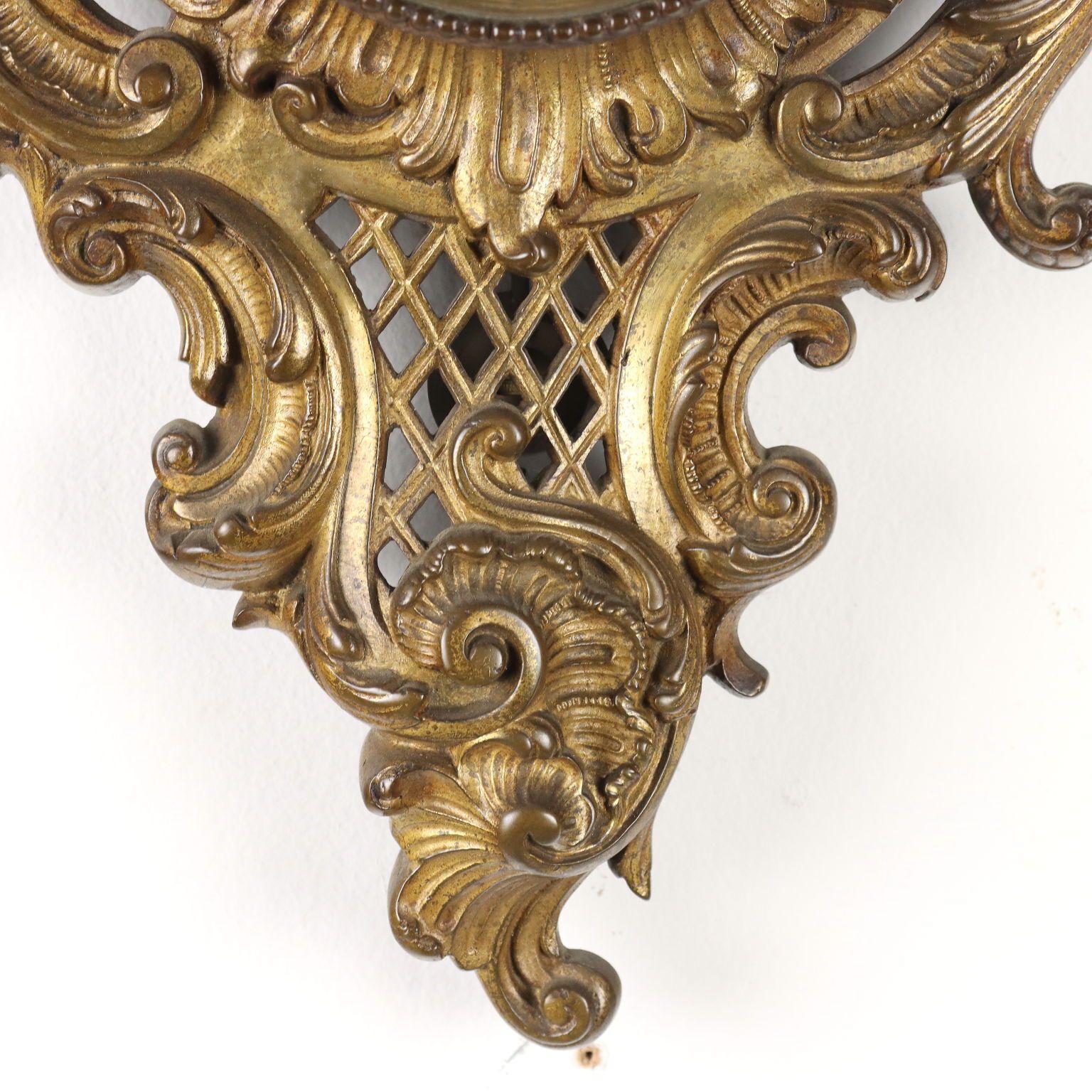 Horloge murale de style rococo en bronze doré, Italie, XIXe siècle photo buy