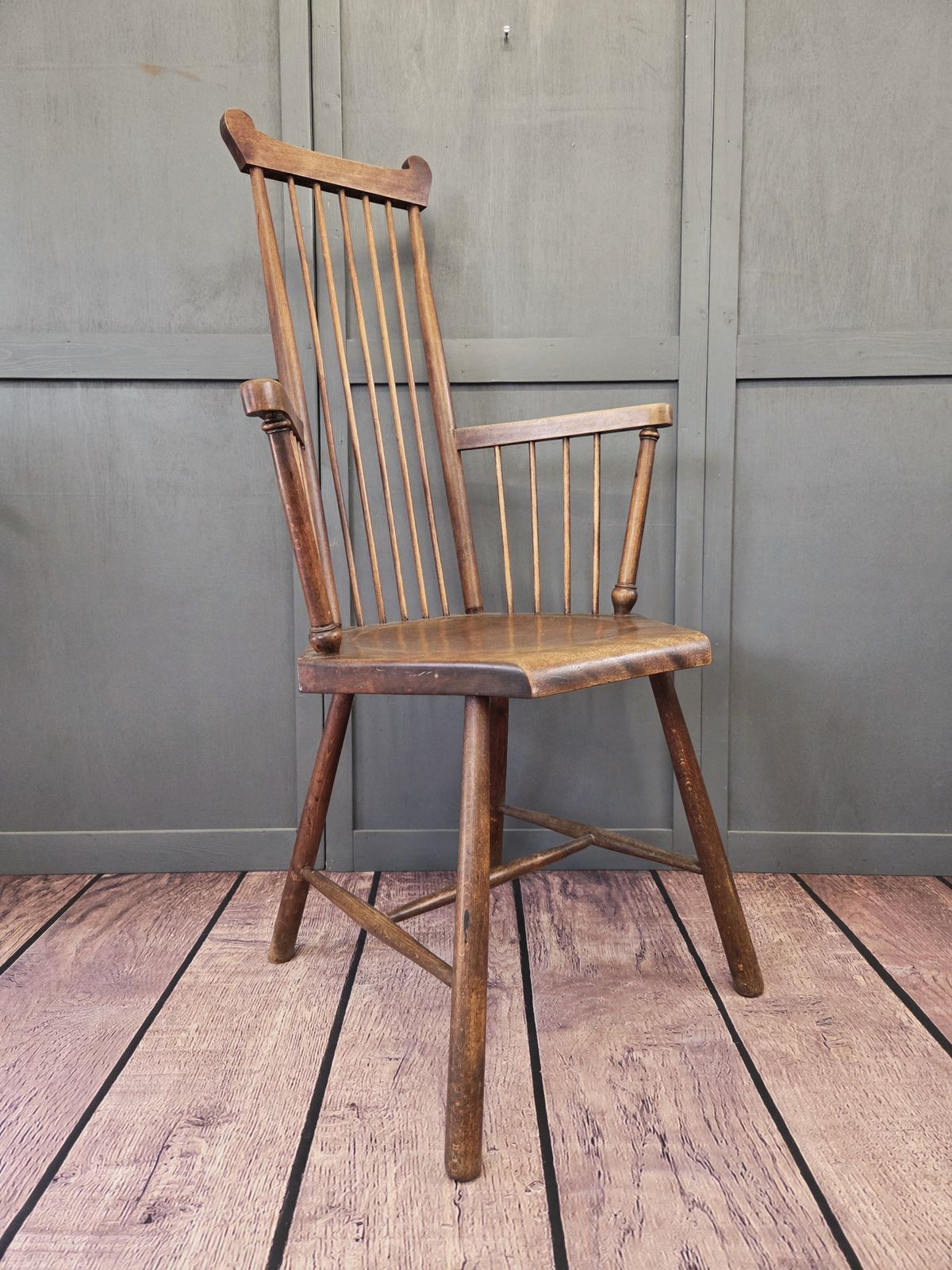 Arts And Crafts Comb Back Beech Armchair   Accredited To Liberty And Co, London photo furniture
