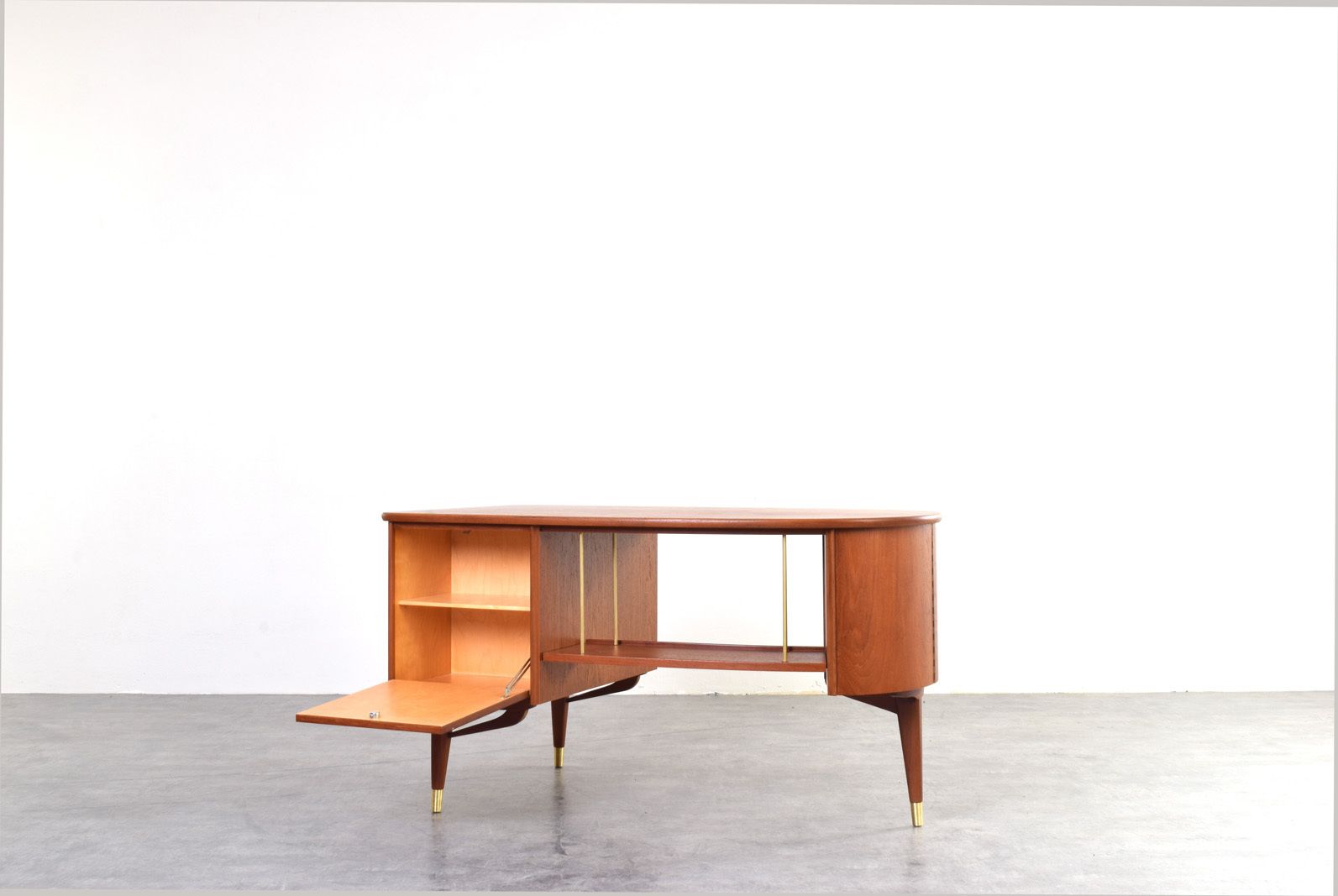 photo for sale Mid Century Organic Teak Desk From Sola Møbler
