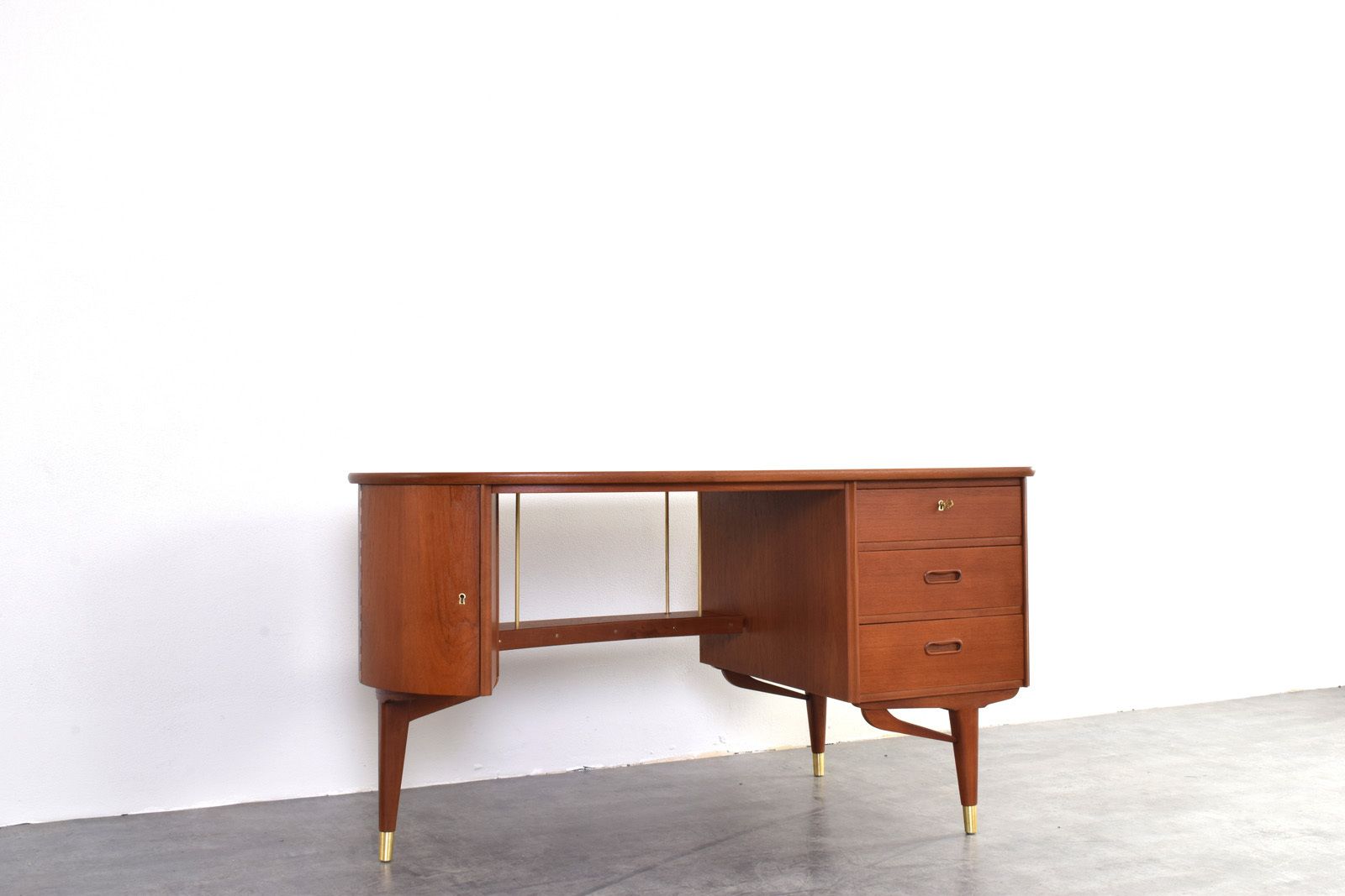 Furniture Mid Century Organic Teak Desk From Sola Møbler photo