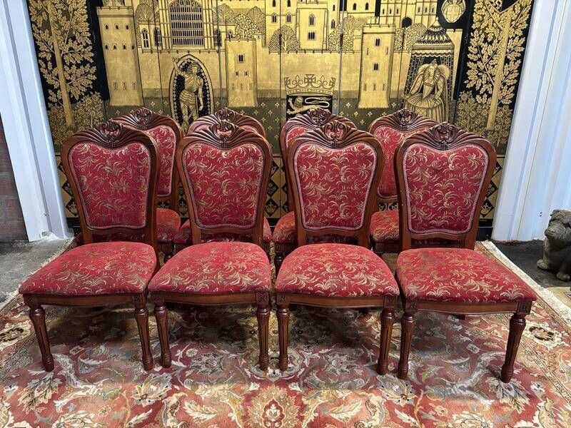 photo furniture 2x8 Wooden And Fabric Chairs