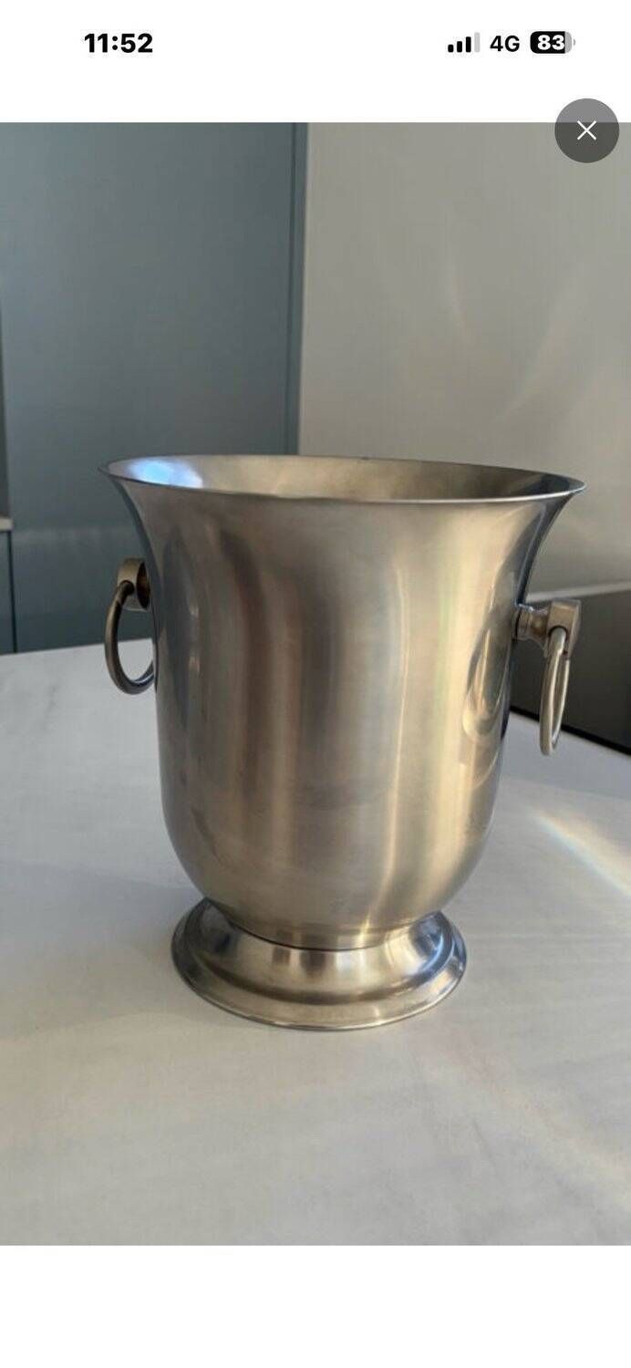 Champagne Bucket Guy Degrenne – Stainless Steel & Gold Plated Brass photo Home Decor