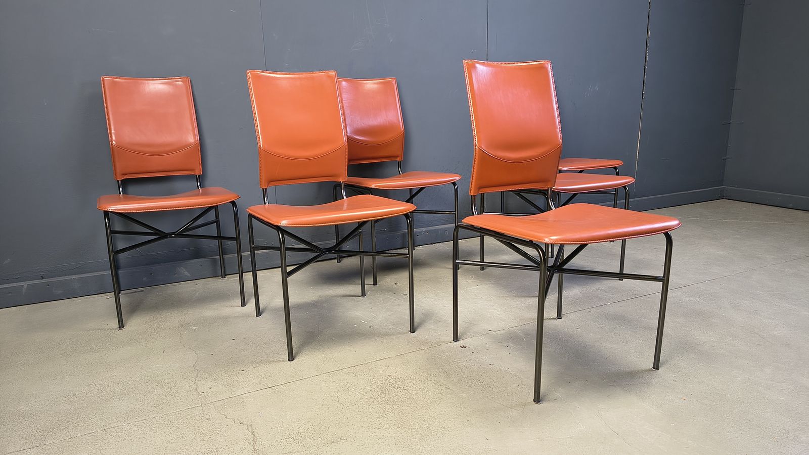 photo for sale Ross Littel For Matteo Grassi Set Of 6 Dining Chairs, 1970s