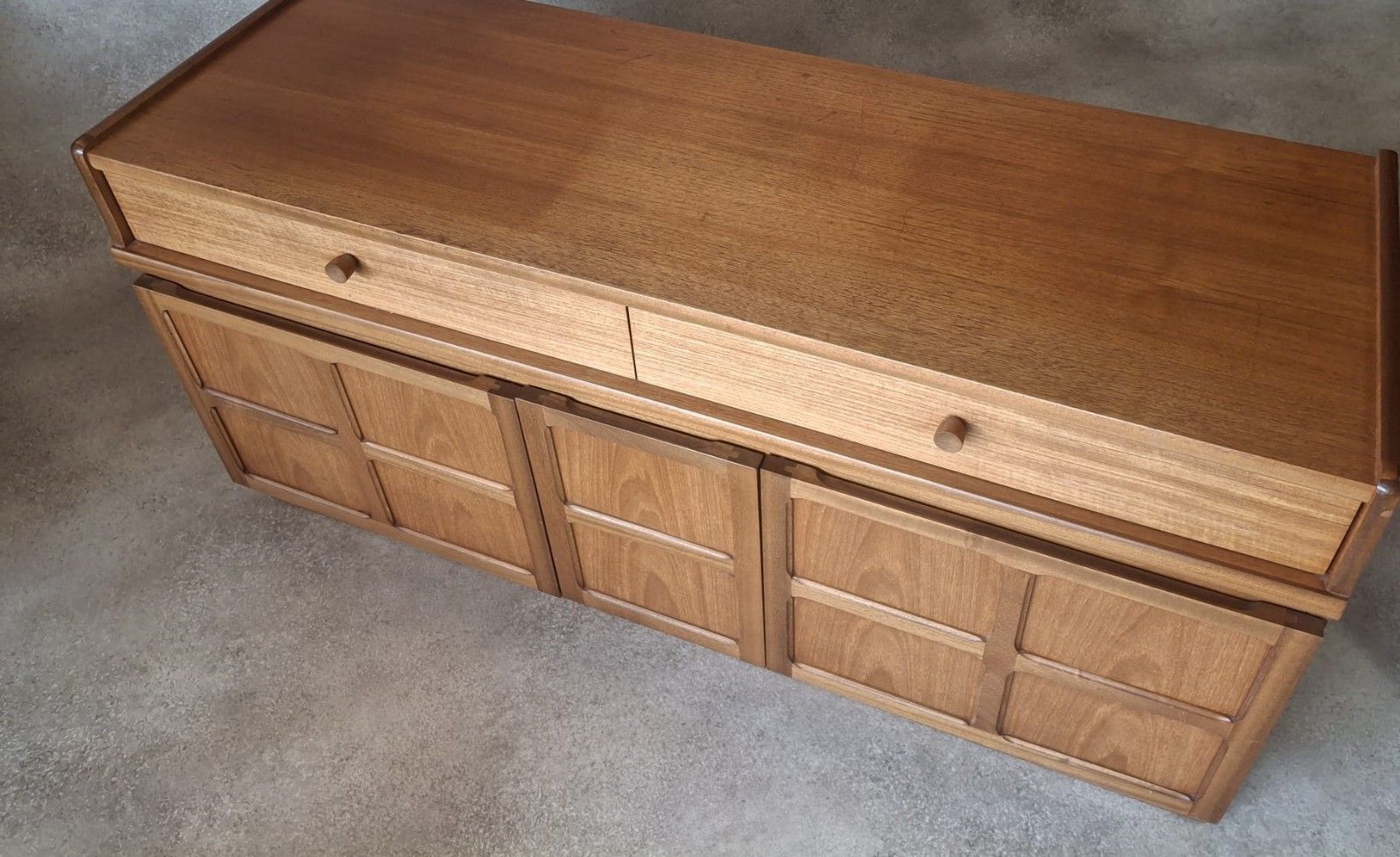 Nathan Furniture Teak Sideboard Record Cabinet / Media Cupboard photo 225.0
